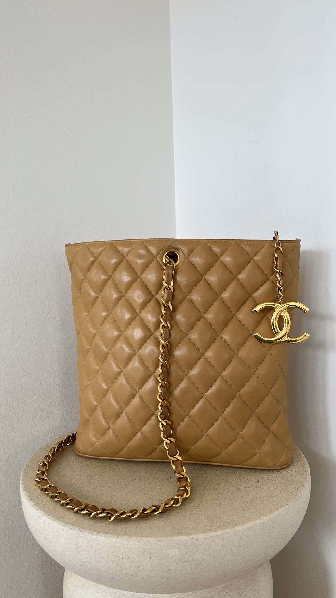 Chanel Matelasse Beige Tote