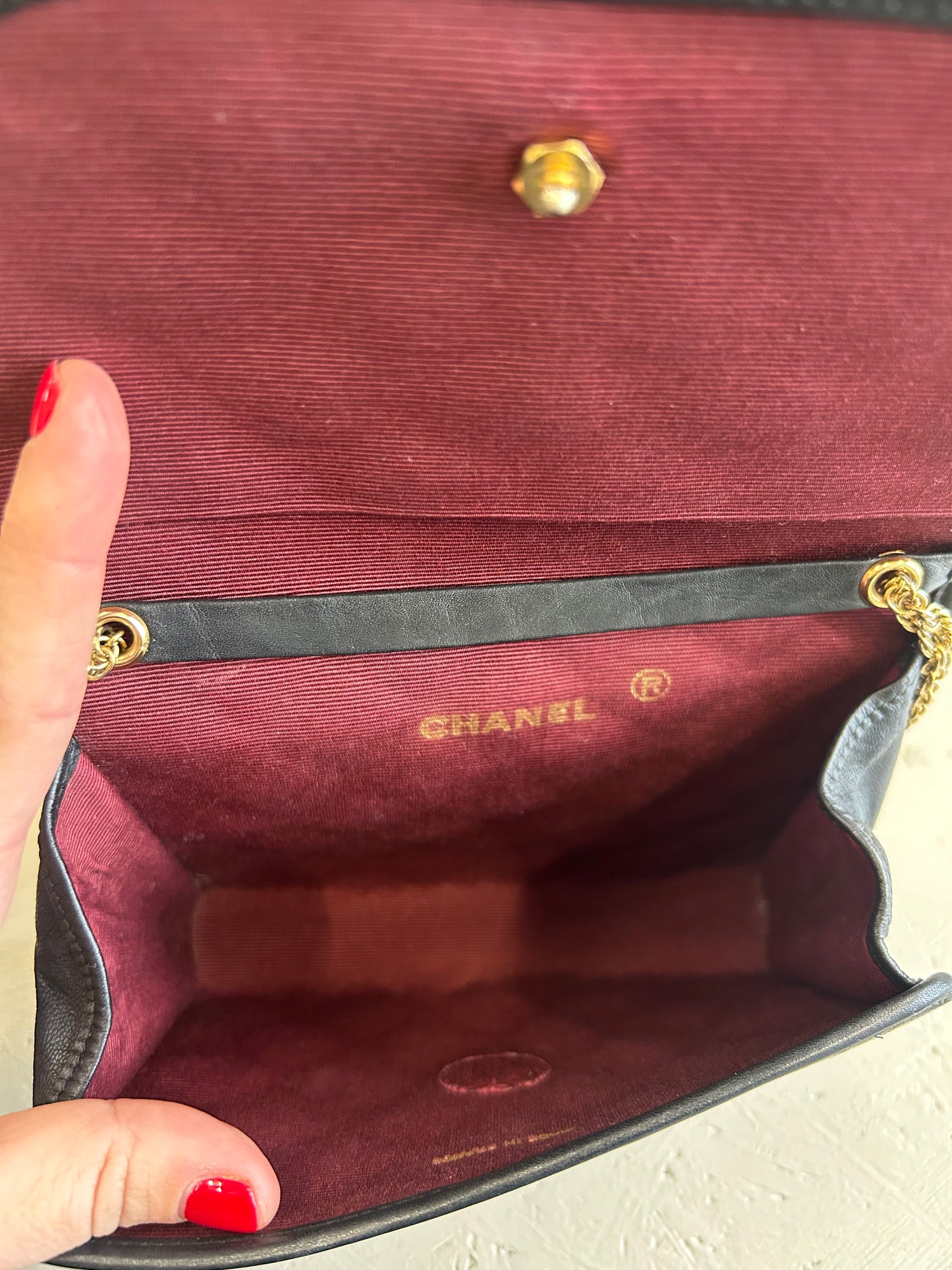 Chanel quilted single flap bag