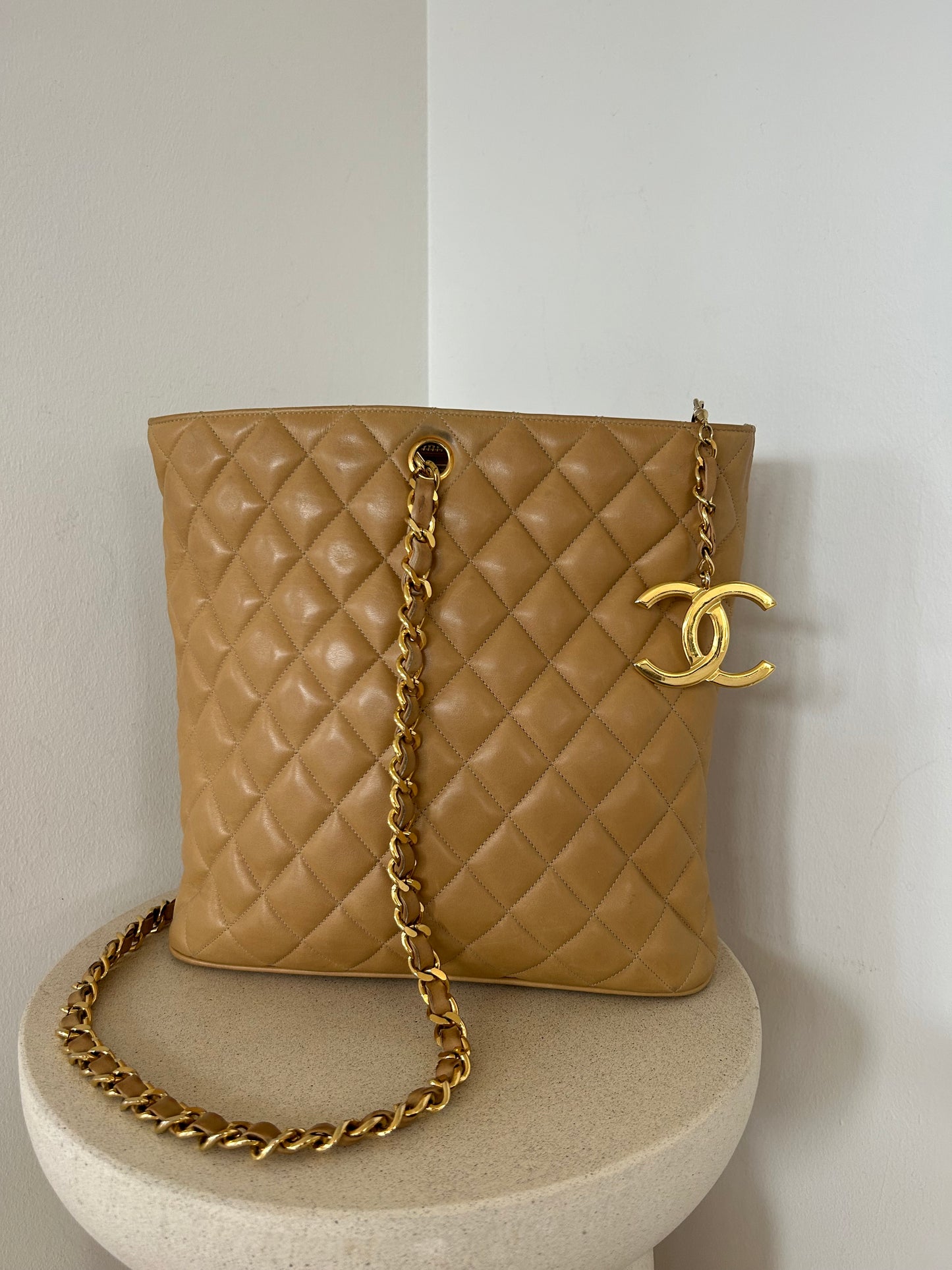 Chanel Matelasse Beige Tote