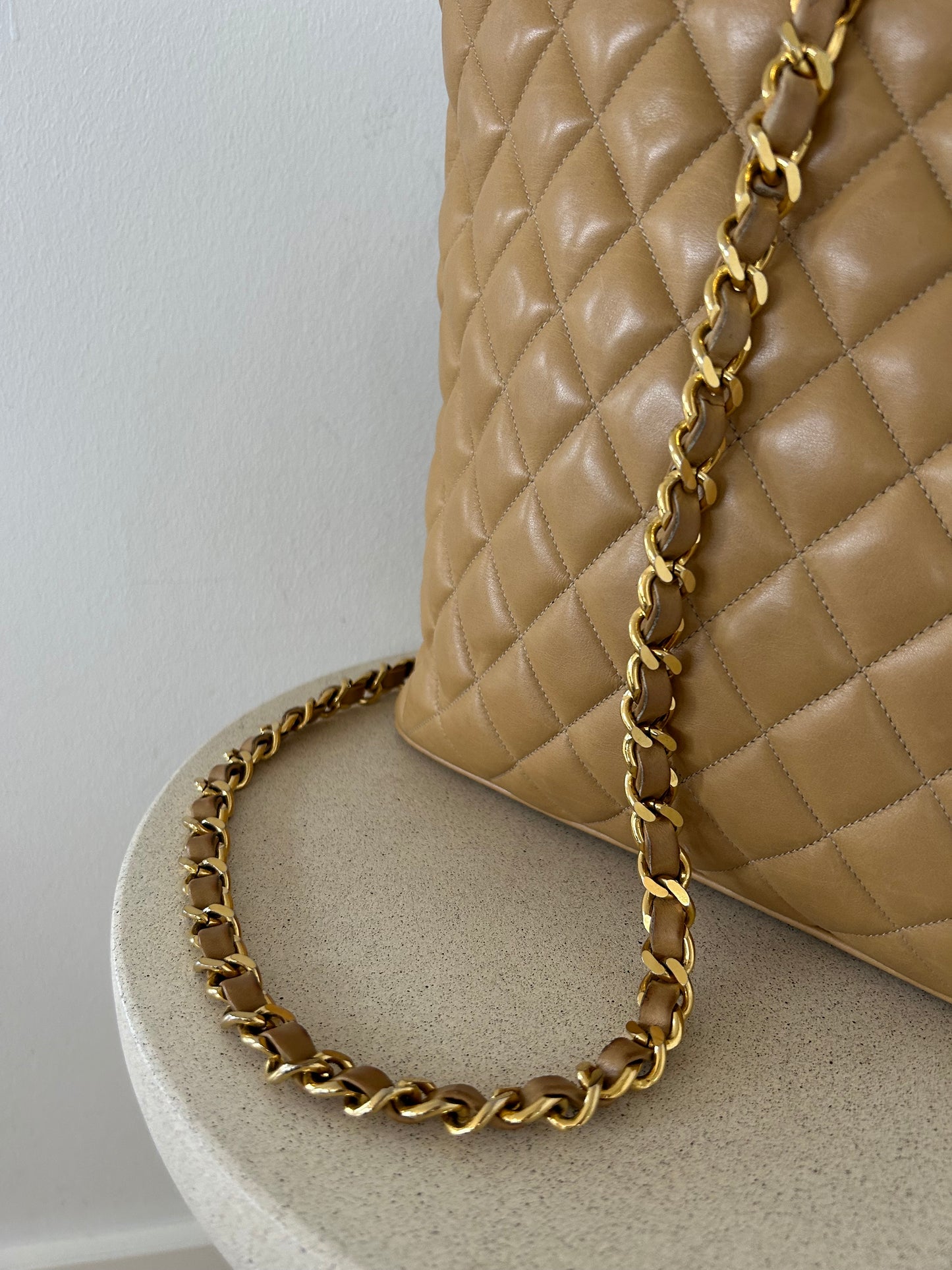 Chanel Matelasse Beige Tote