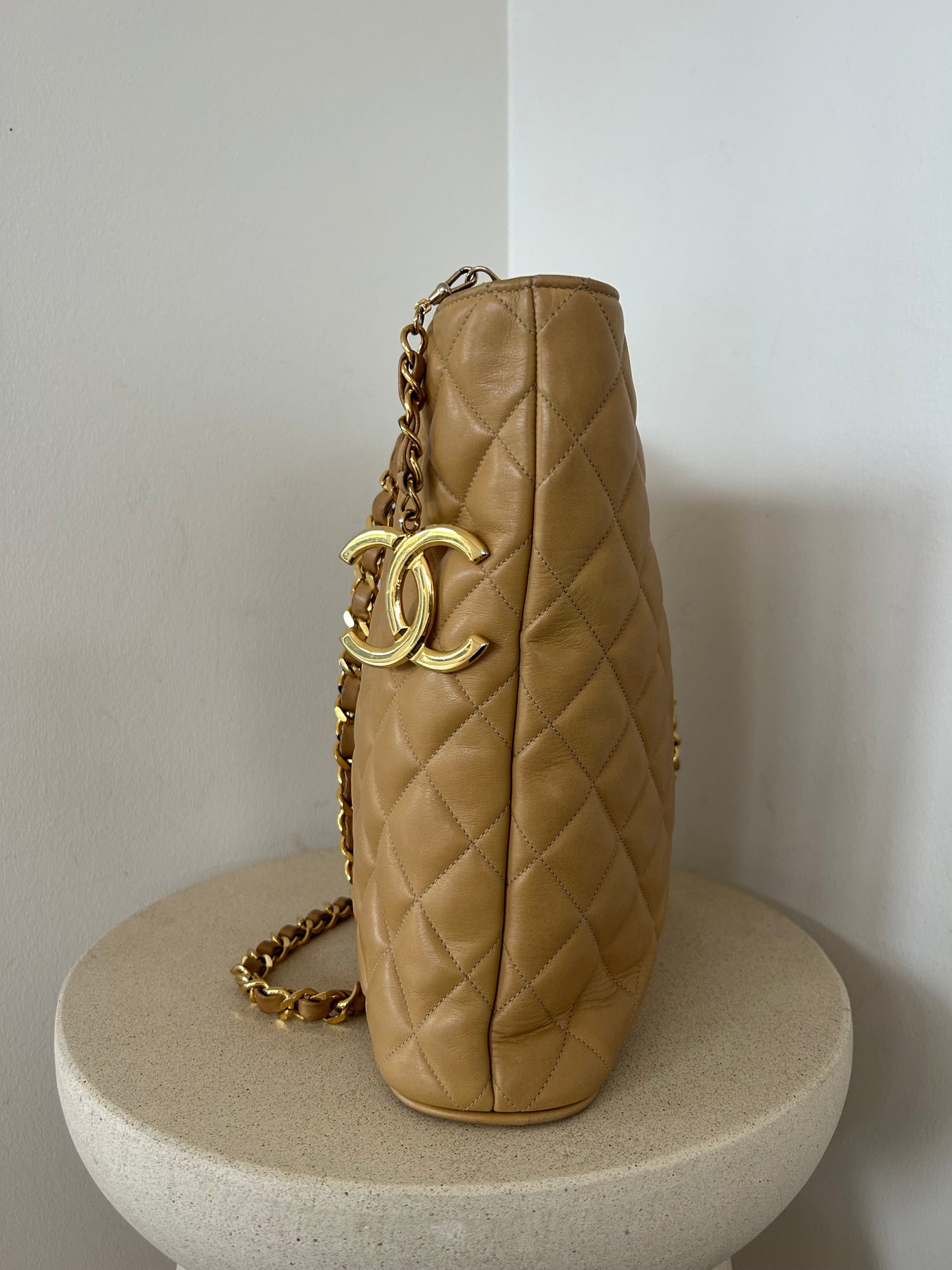 Chanel Matelasse Beige Tote