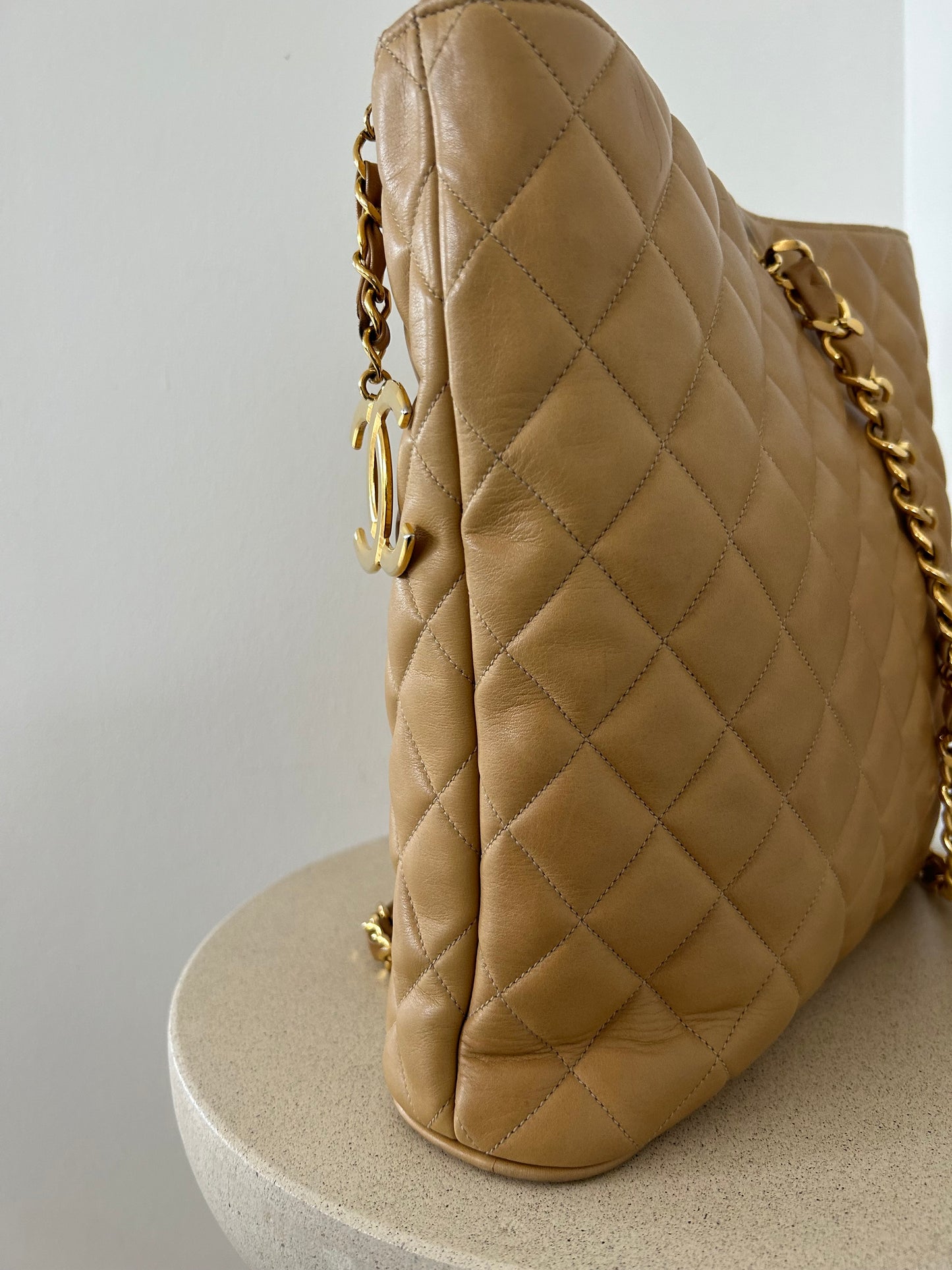 Chanel Matelasse Beige Tote