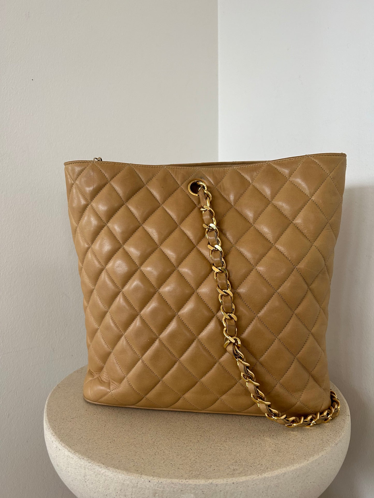Chanel Matelasse Beige Tote