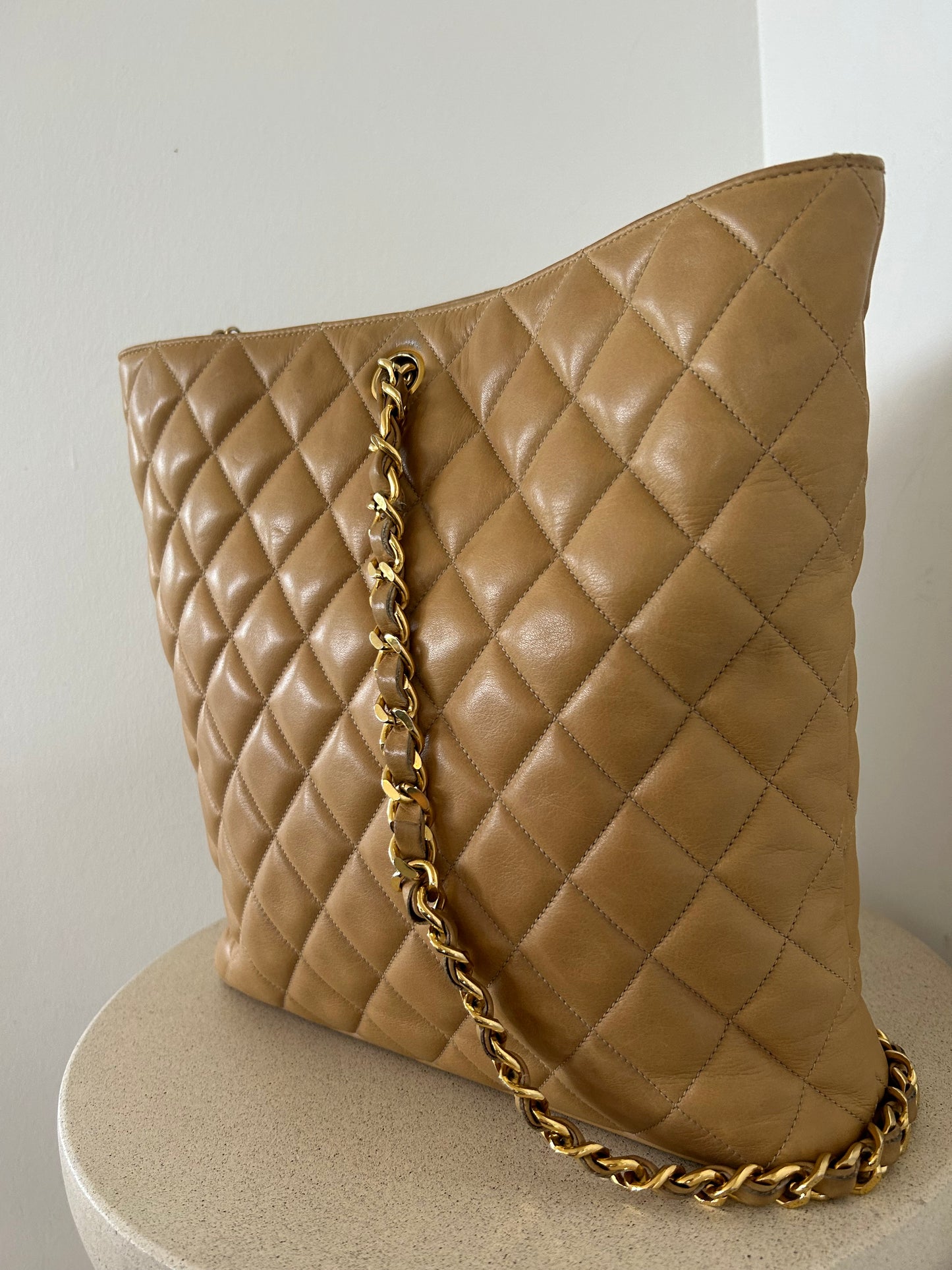 Chanel Matelasse Beige Tote