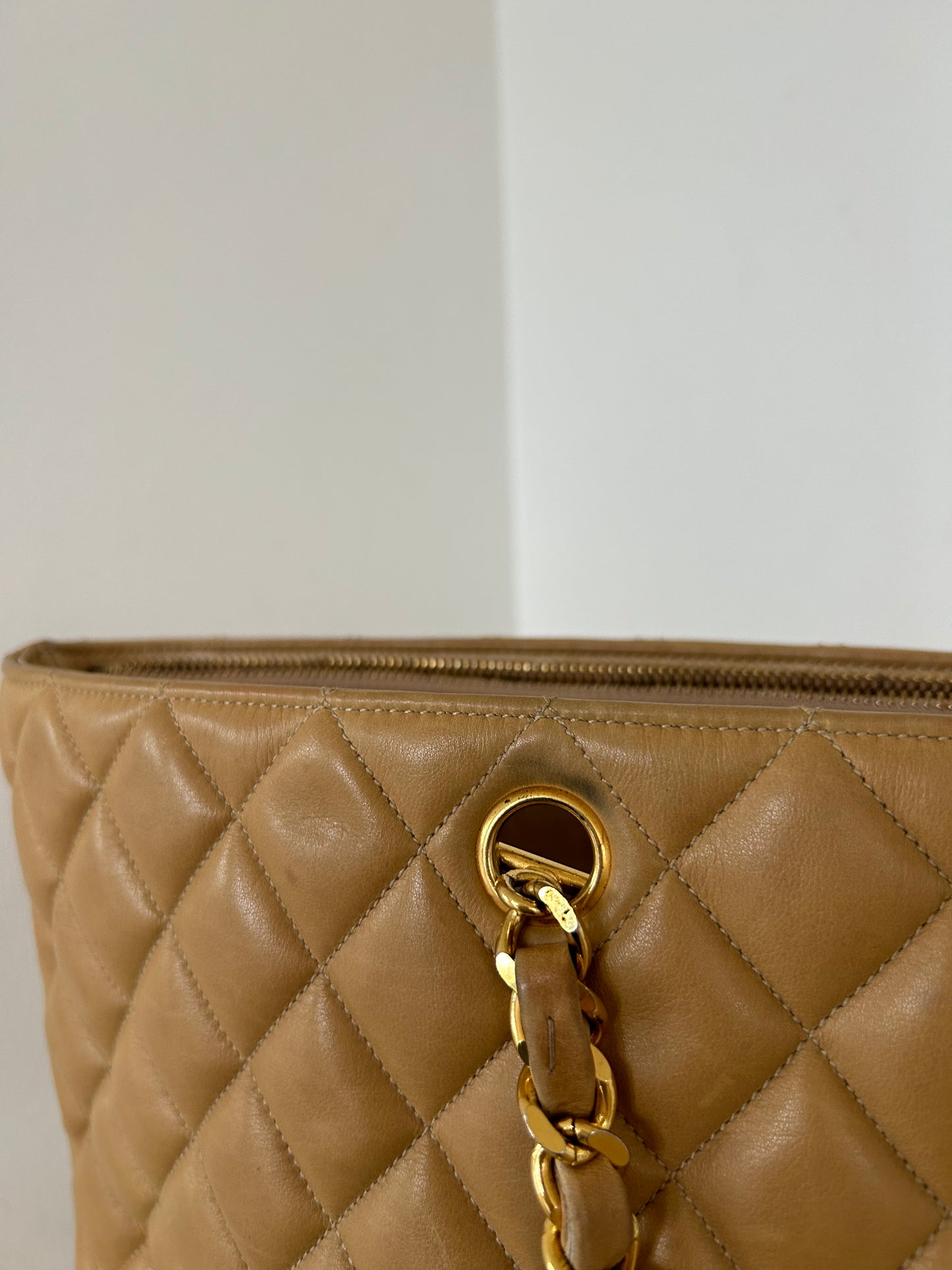 Chanel Matelasse Beige Tote