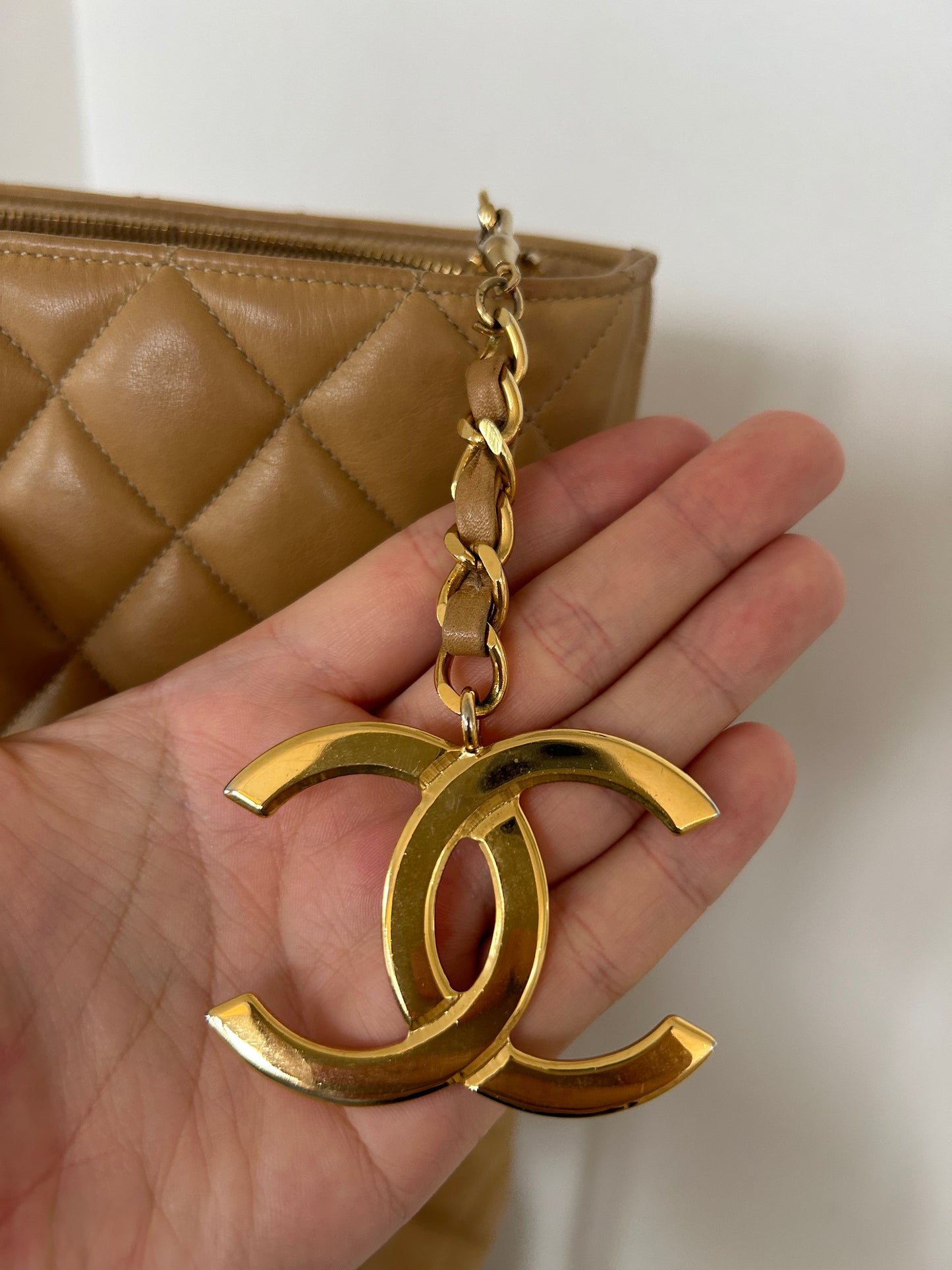 Chanel Matelasse Beige Tote