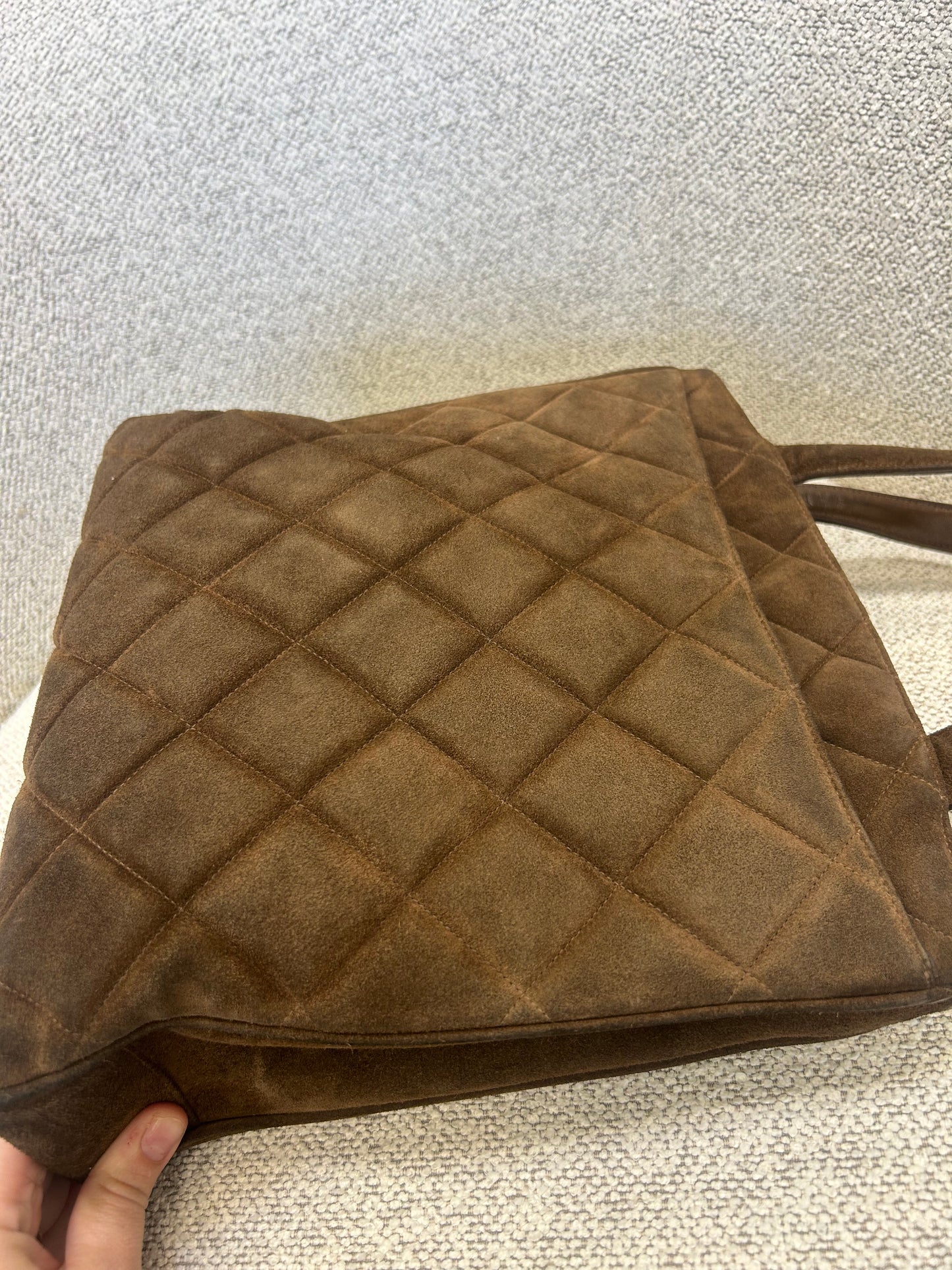 Chanel Suede Jumbo Logo Bag