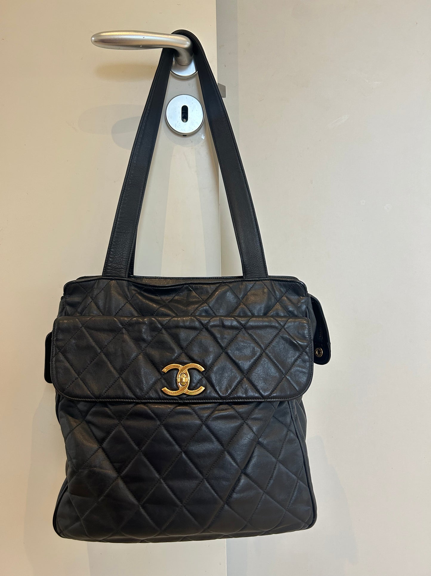 Chanel Navy Quiltet CC Tote