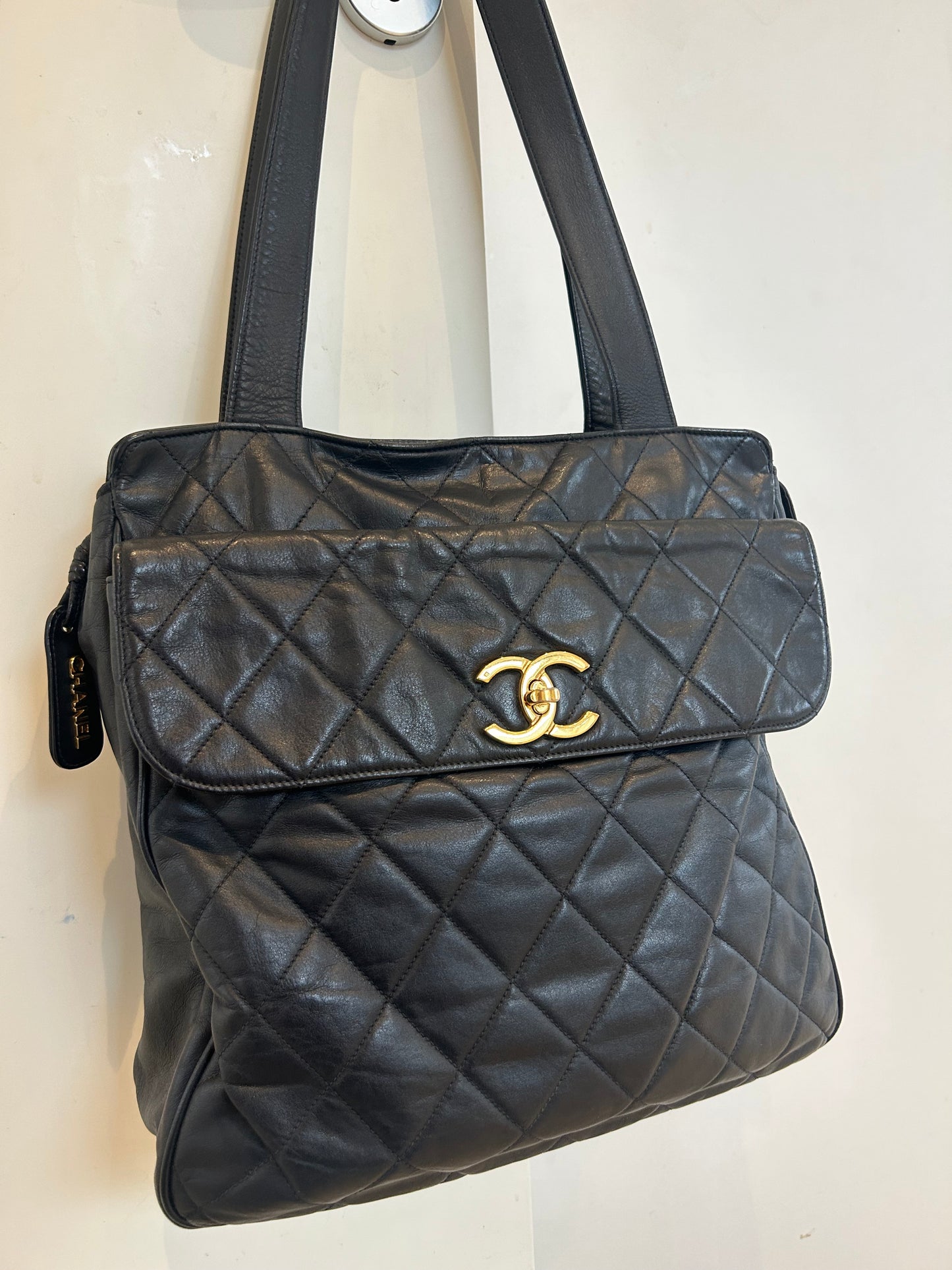 Chanel Navy Quiltet CC Tote