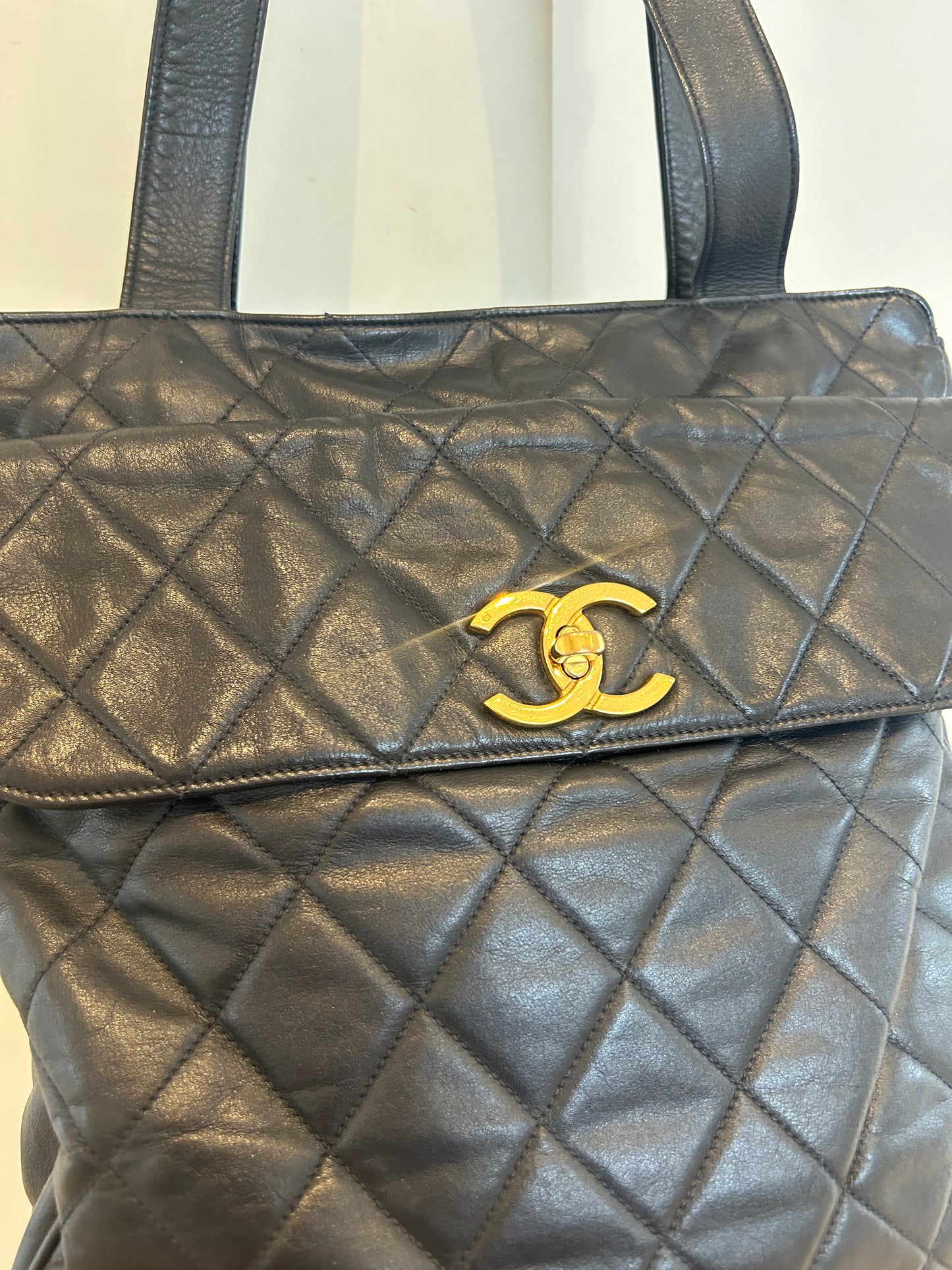 Chanel Navy Quiltet CC Tote