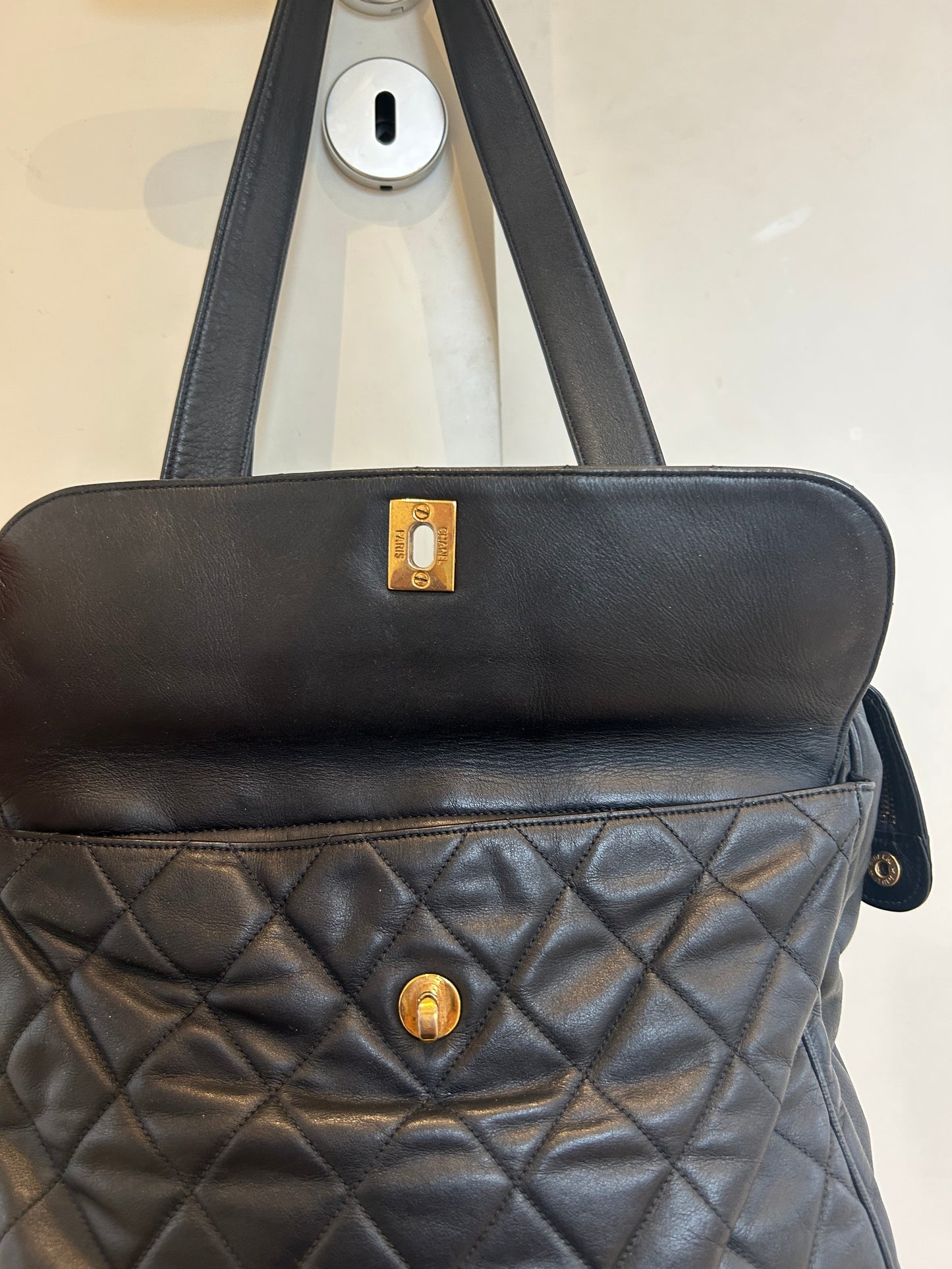 Chanel Navy Quiltet CC Tote