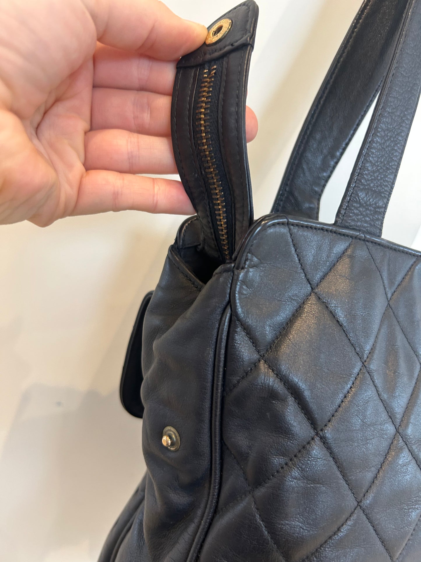 Chanel Navy Quiltet CC Tote