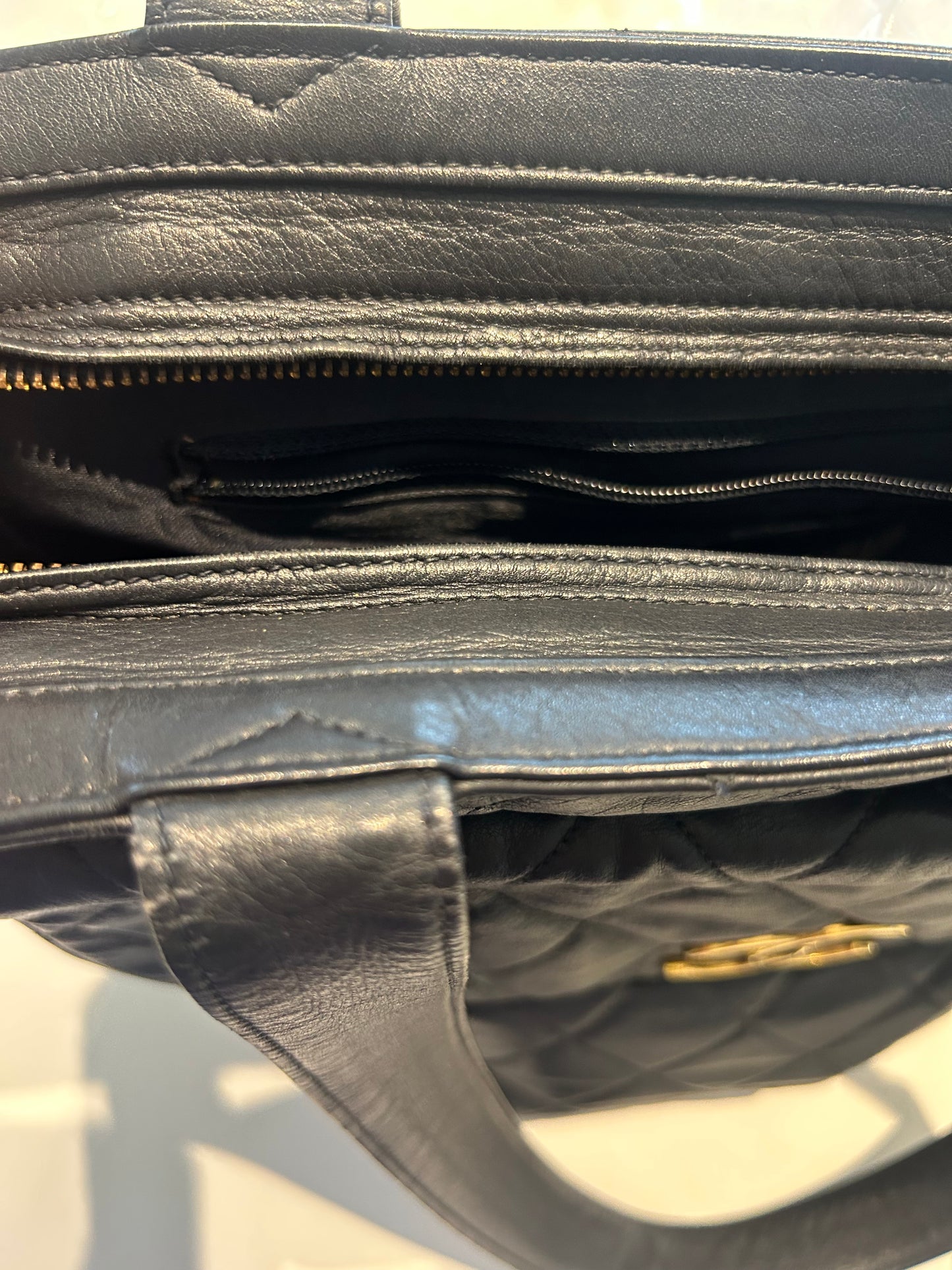 Chanel Navy Quiltet CC Tote