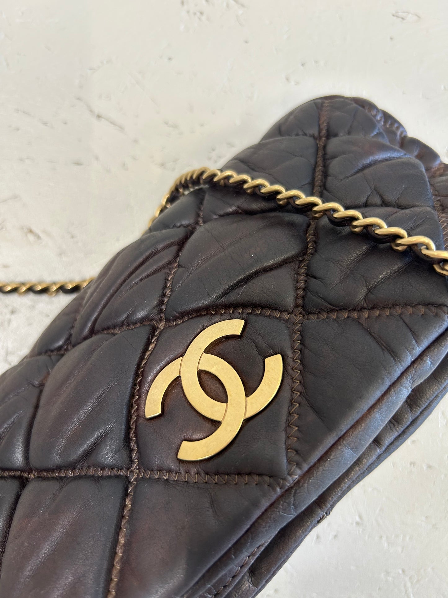 Chanel Brown Pouchette Shoulder Bag