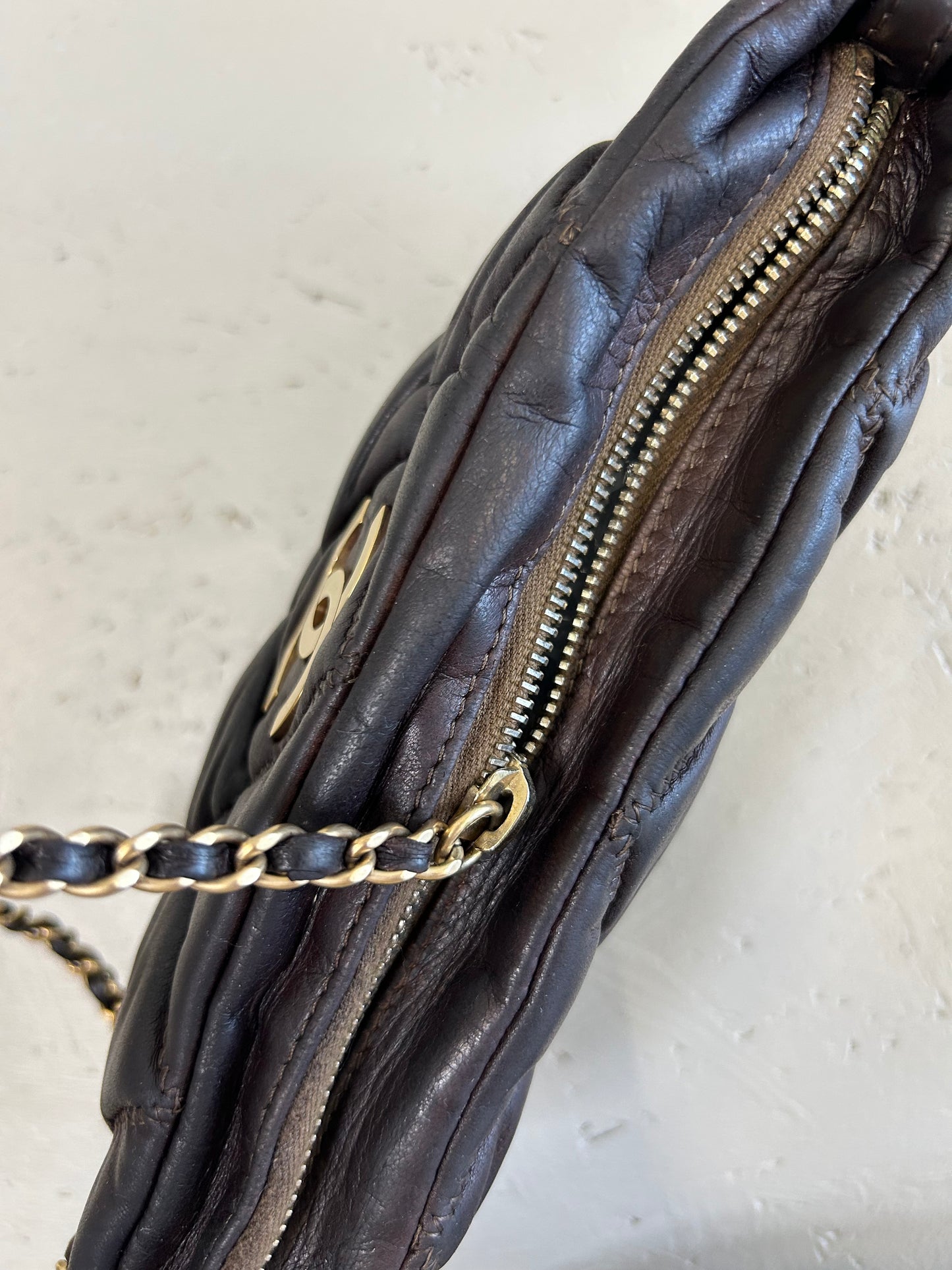 Chanel Brown Pouchette Shoulder Bag