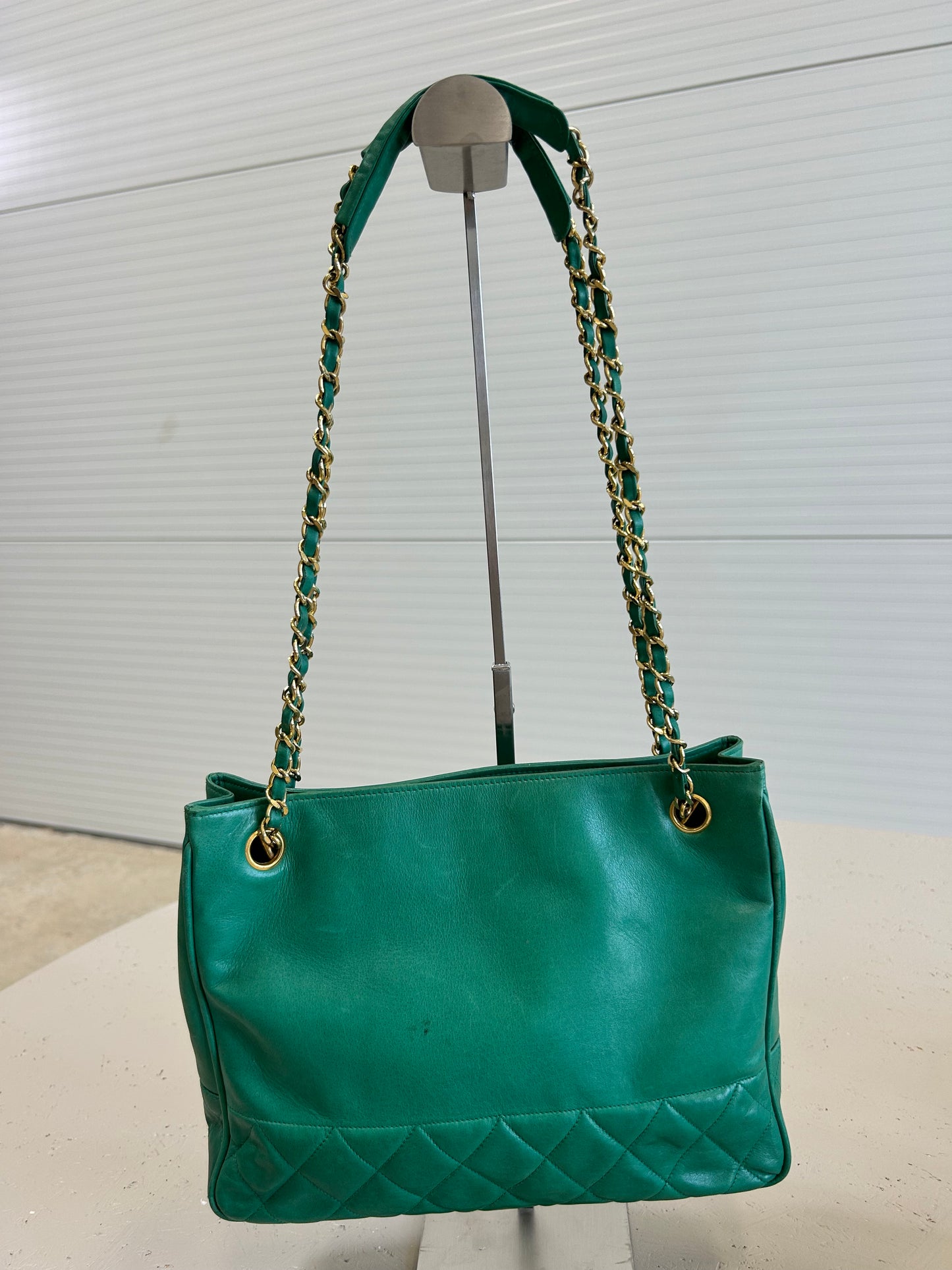 Chanel taske i grøn læder – Vintage Tote Bag