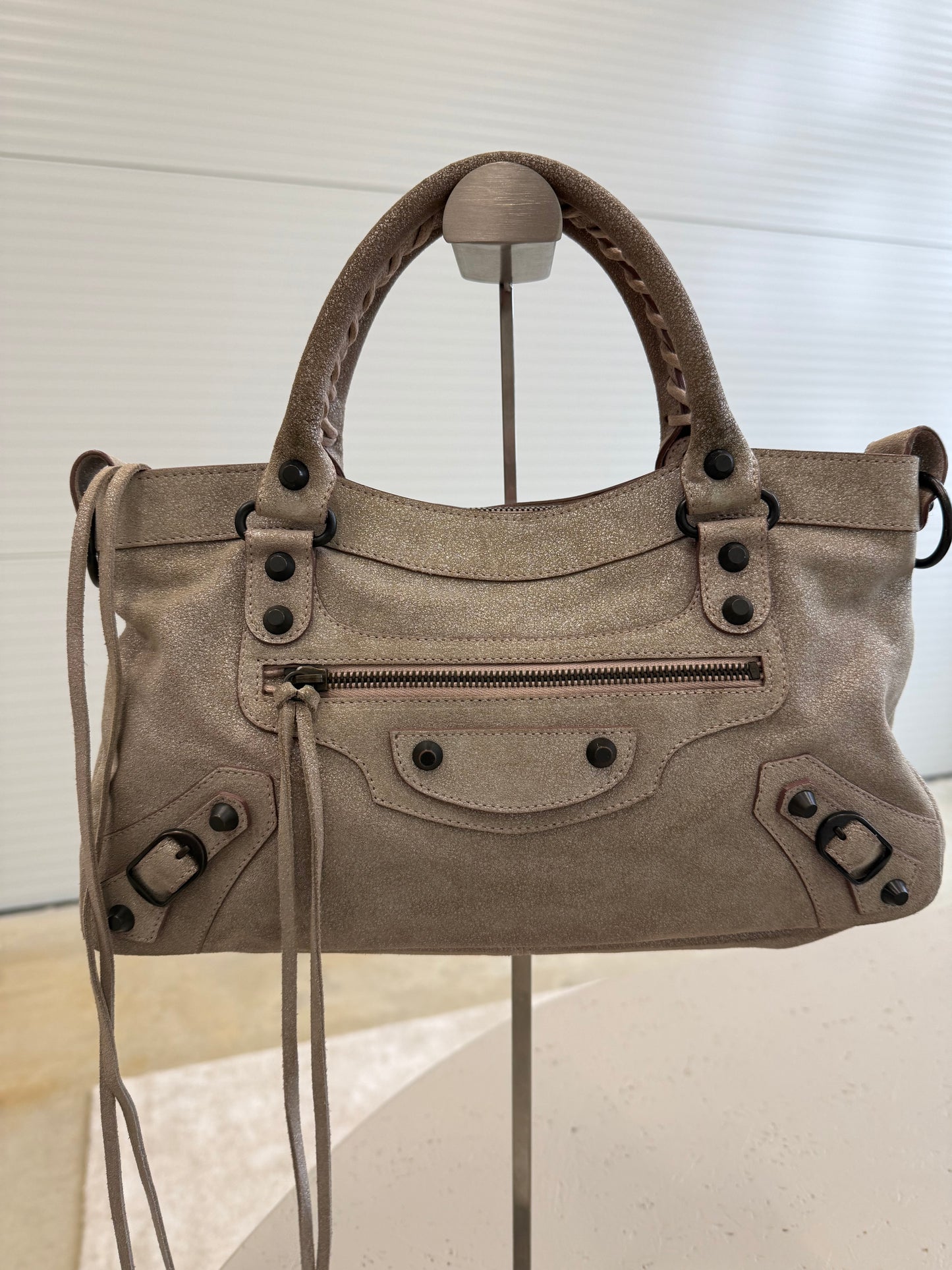 Balenciaga Rosa Glitter Neiman Marcus City Bag