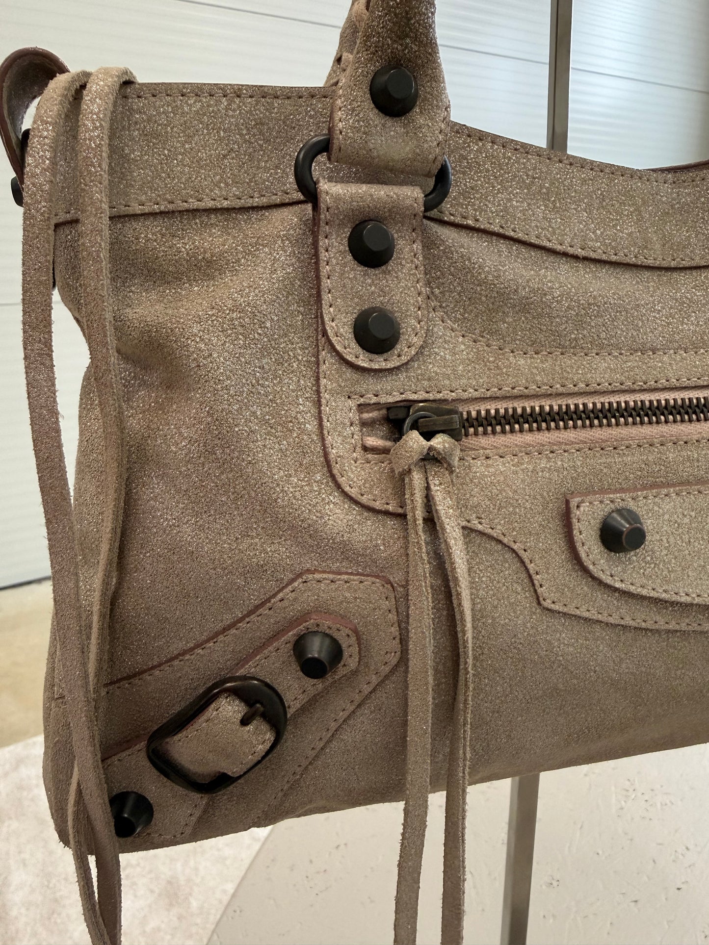 Balenciaga Rosa Glitter Neiman Marcus City Bag