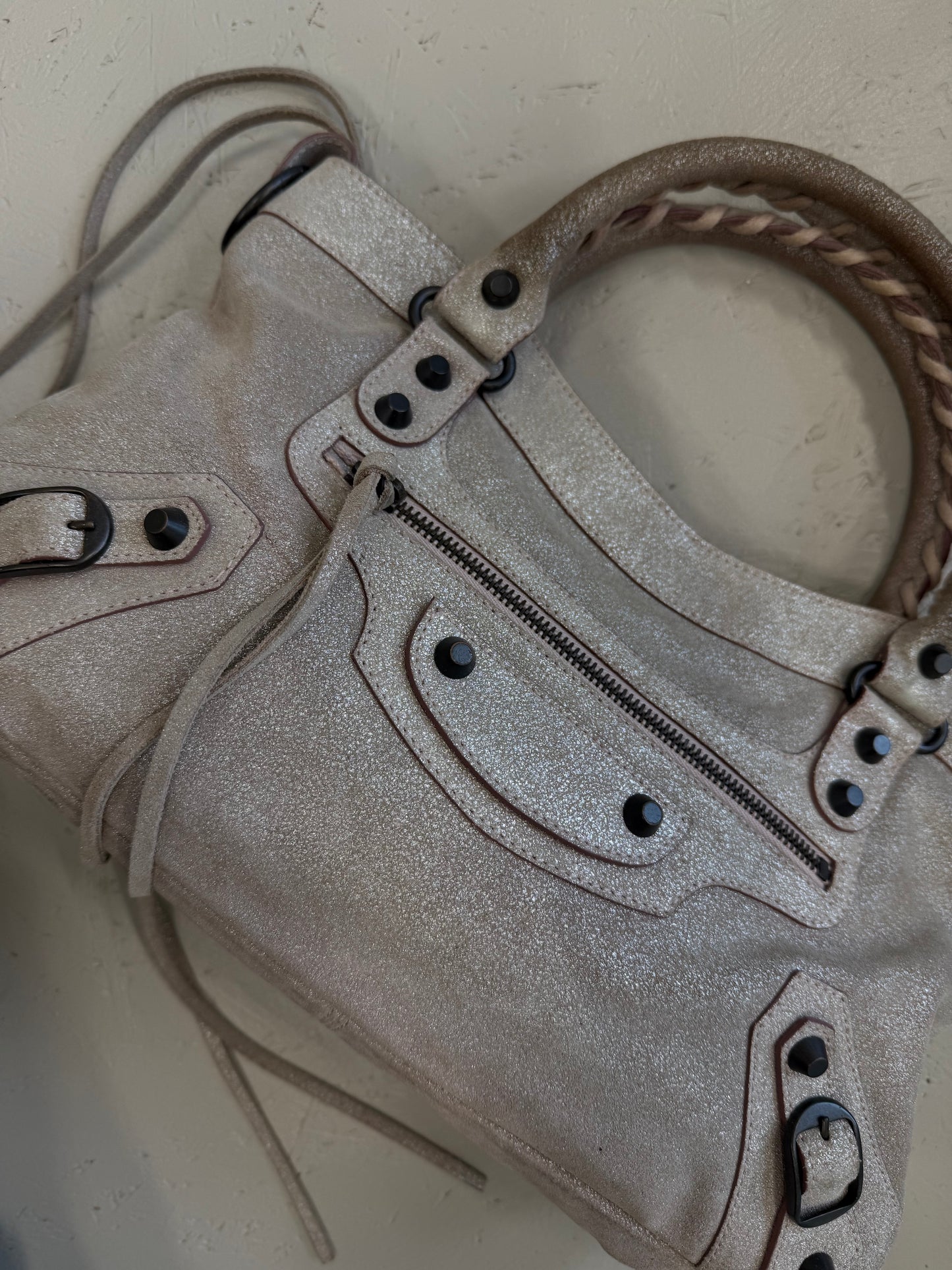 Balenciaga Rosa Glitter Neiman Marcus City Bag
