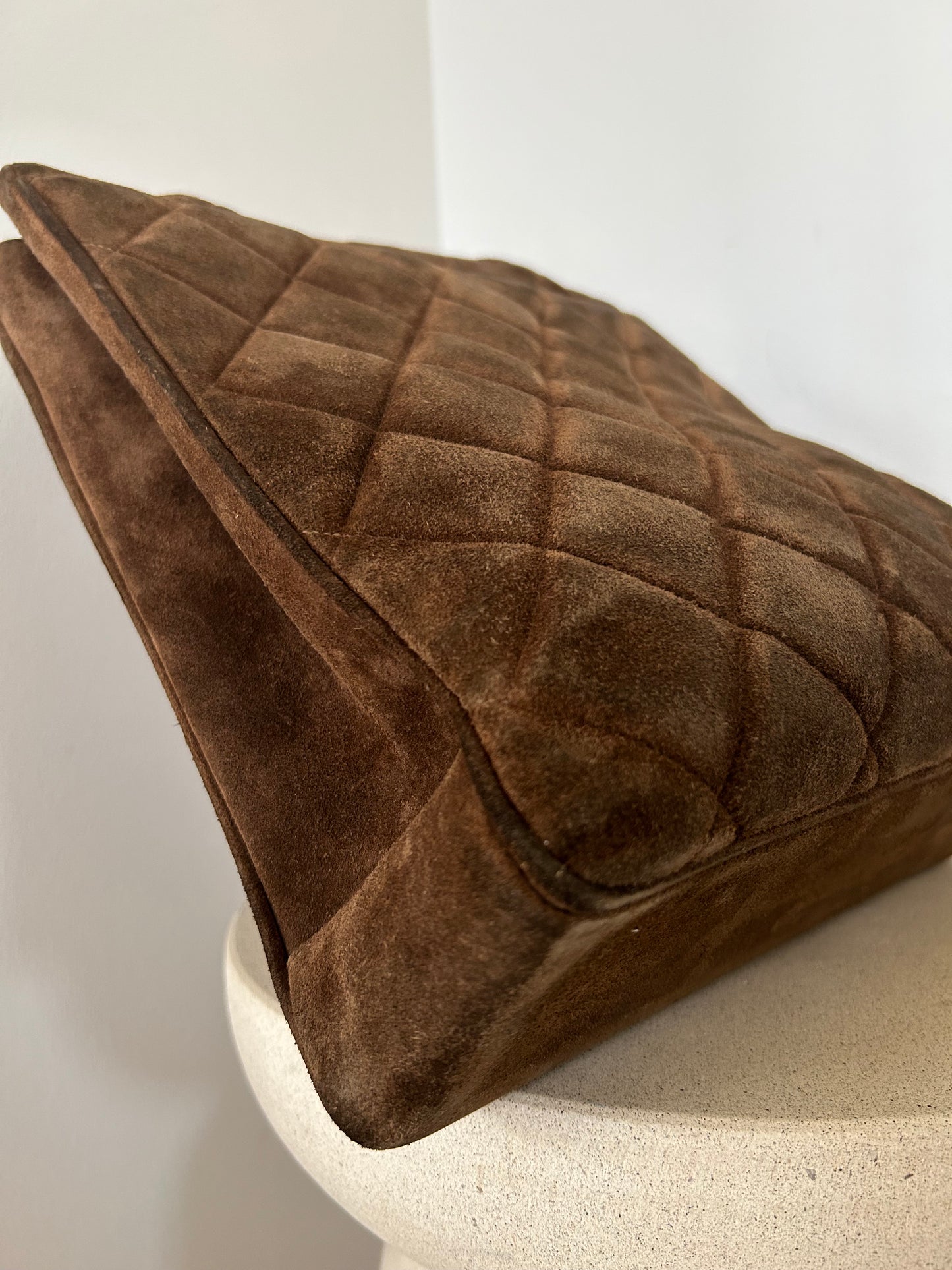 Chanel Suede Jumbo Logo Bag