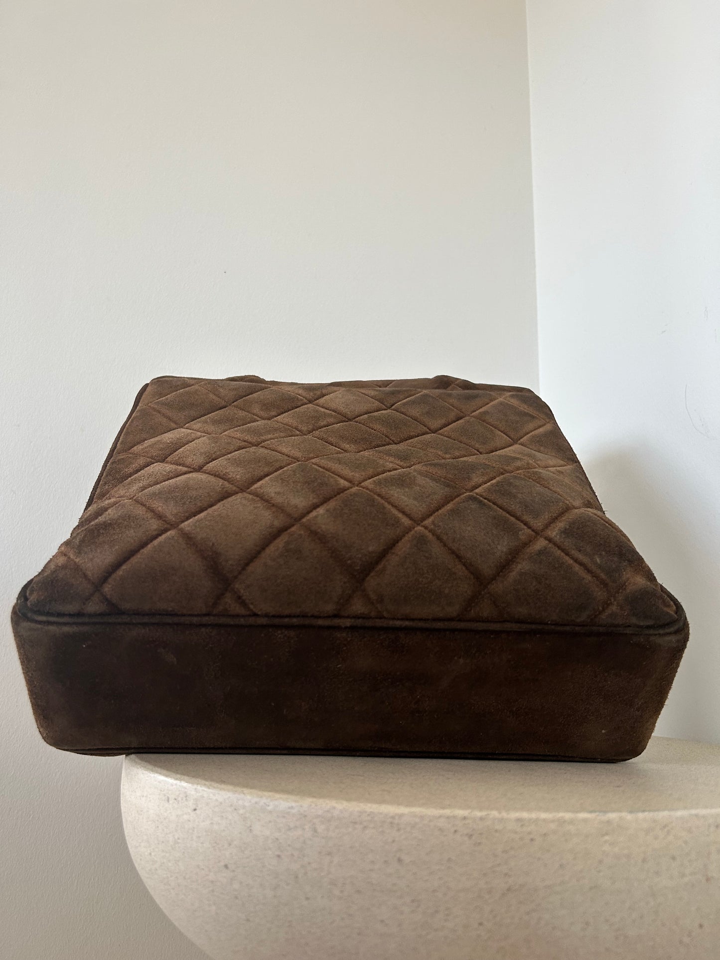 Chanel Suede Jumbo Logo Bag