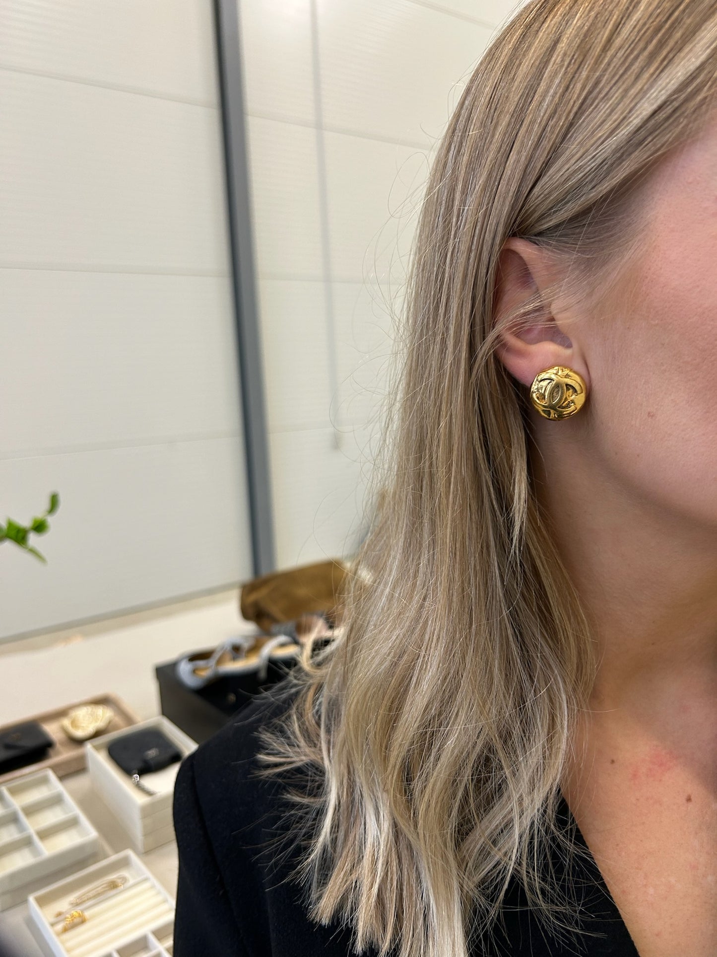 Chanel Gold CC Earrings