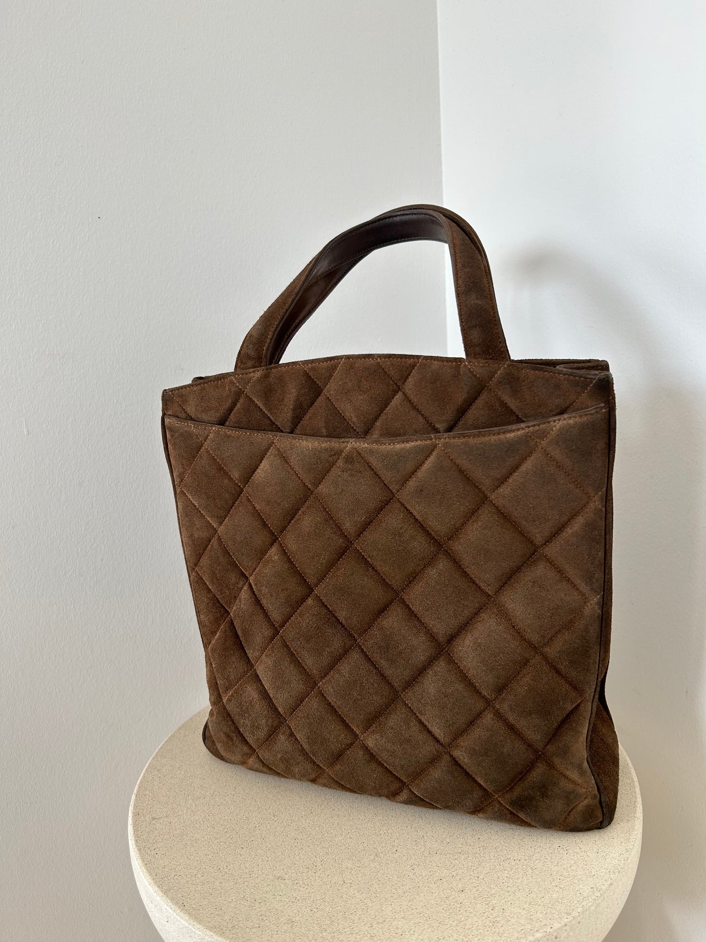 Chanel Suede Jumbo Logo Bag