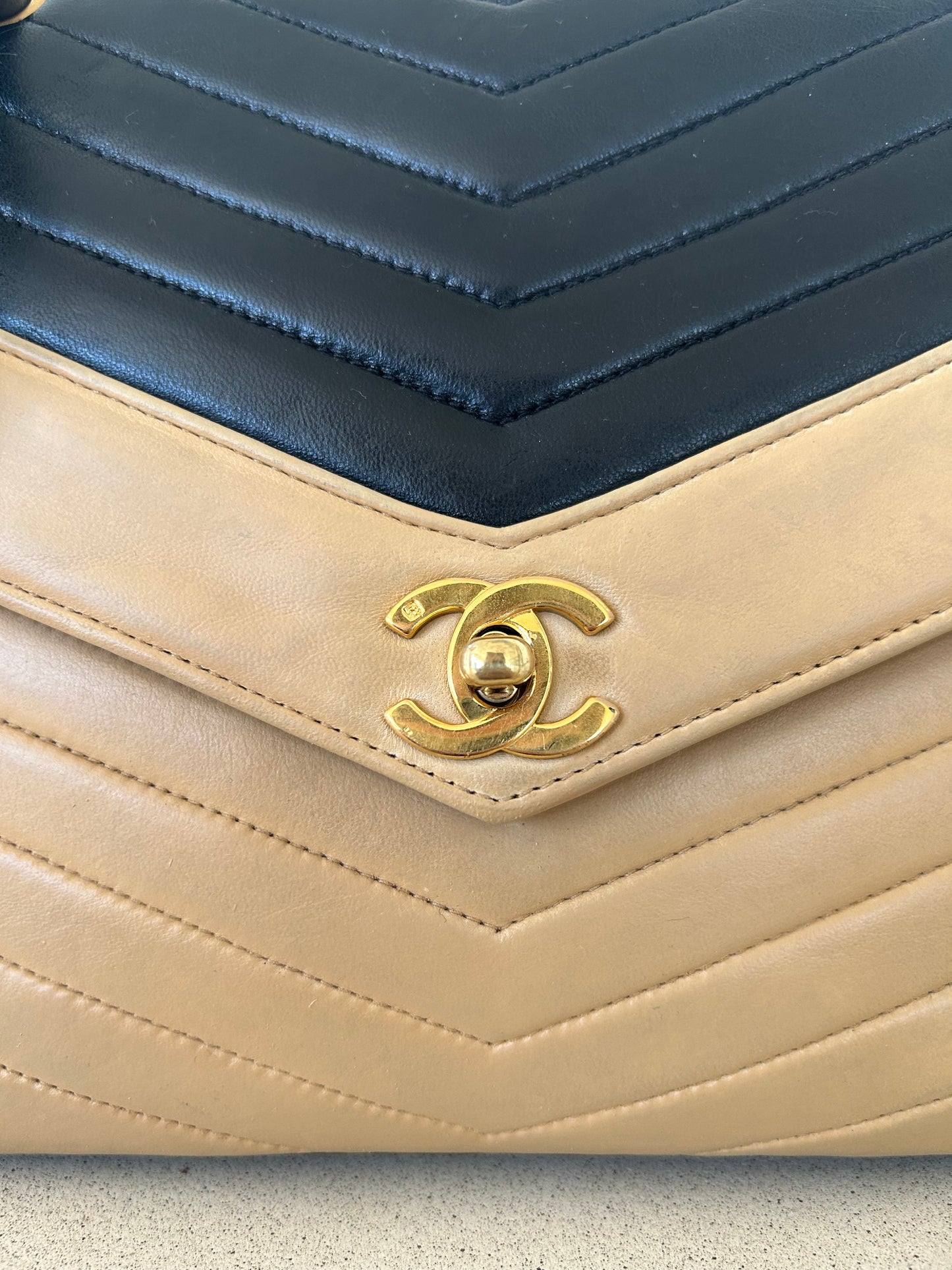 Chanel Bicolor V Stitch Bag