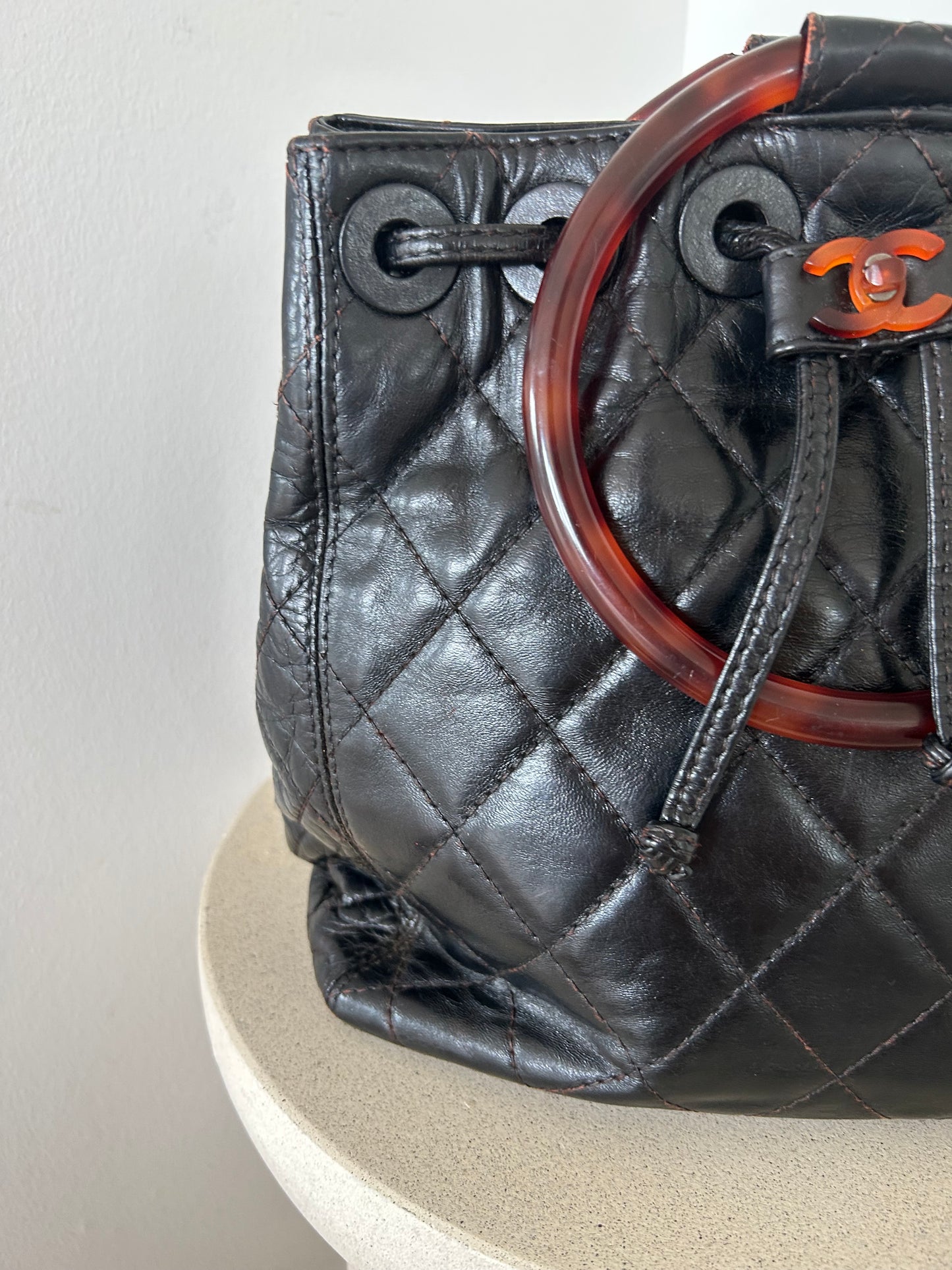 Chanel Tortoise Round Handle Bag