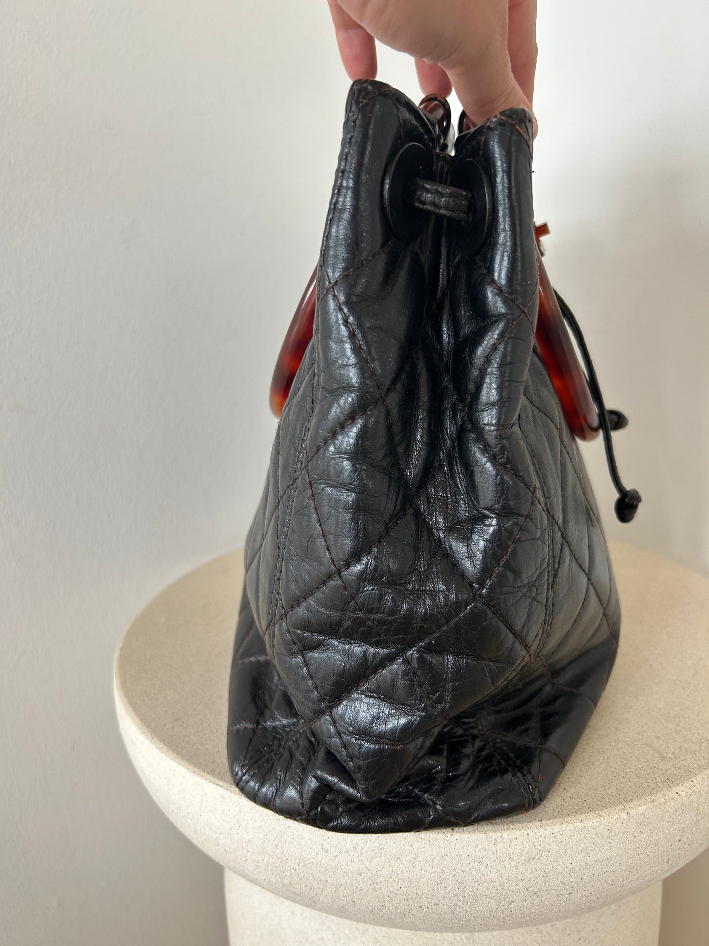 Chanel Tortoise Round Handle Bag