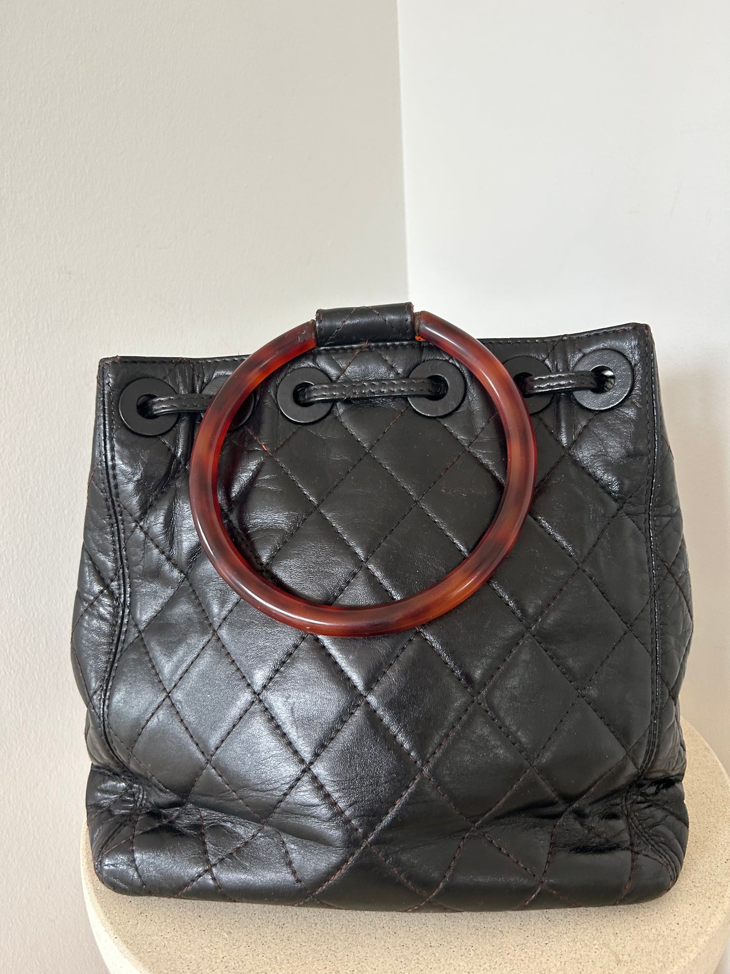 Chanel Tortoise Round Handle Bag