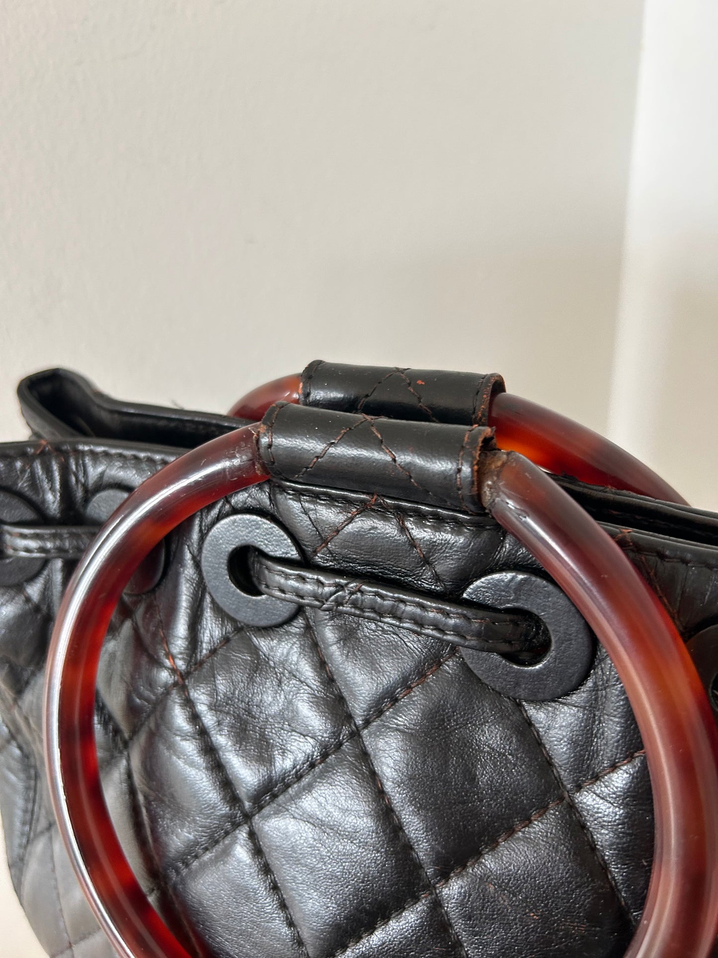 Chanel Tortoise Round Handle Bag