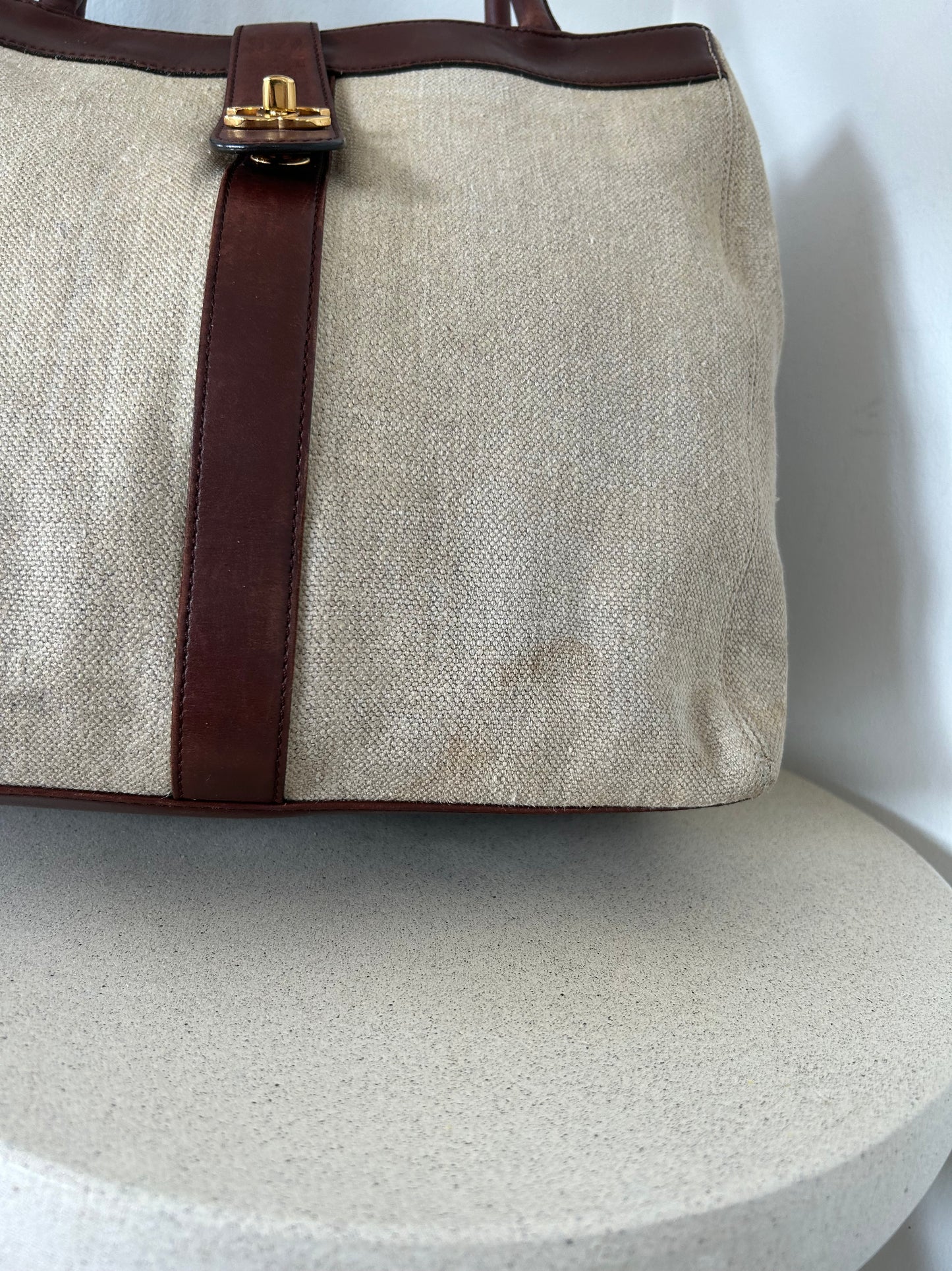 Chanel fabric tote bag
