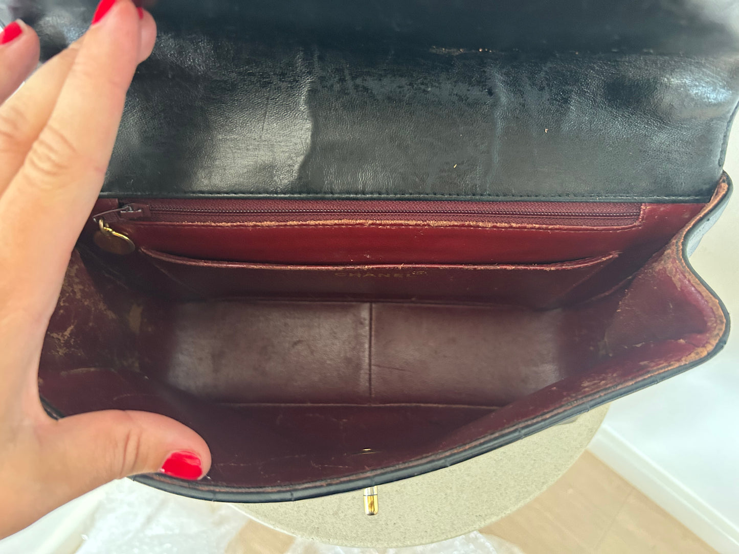 Chanel vertical quilt bag