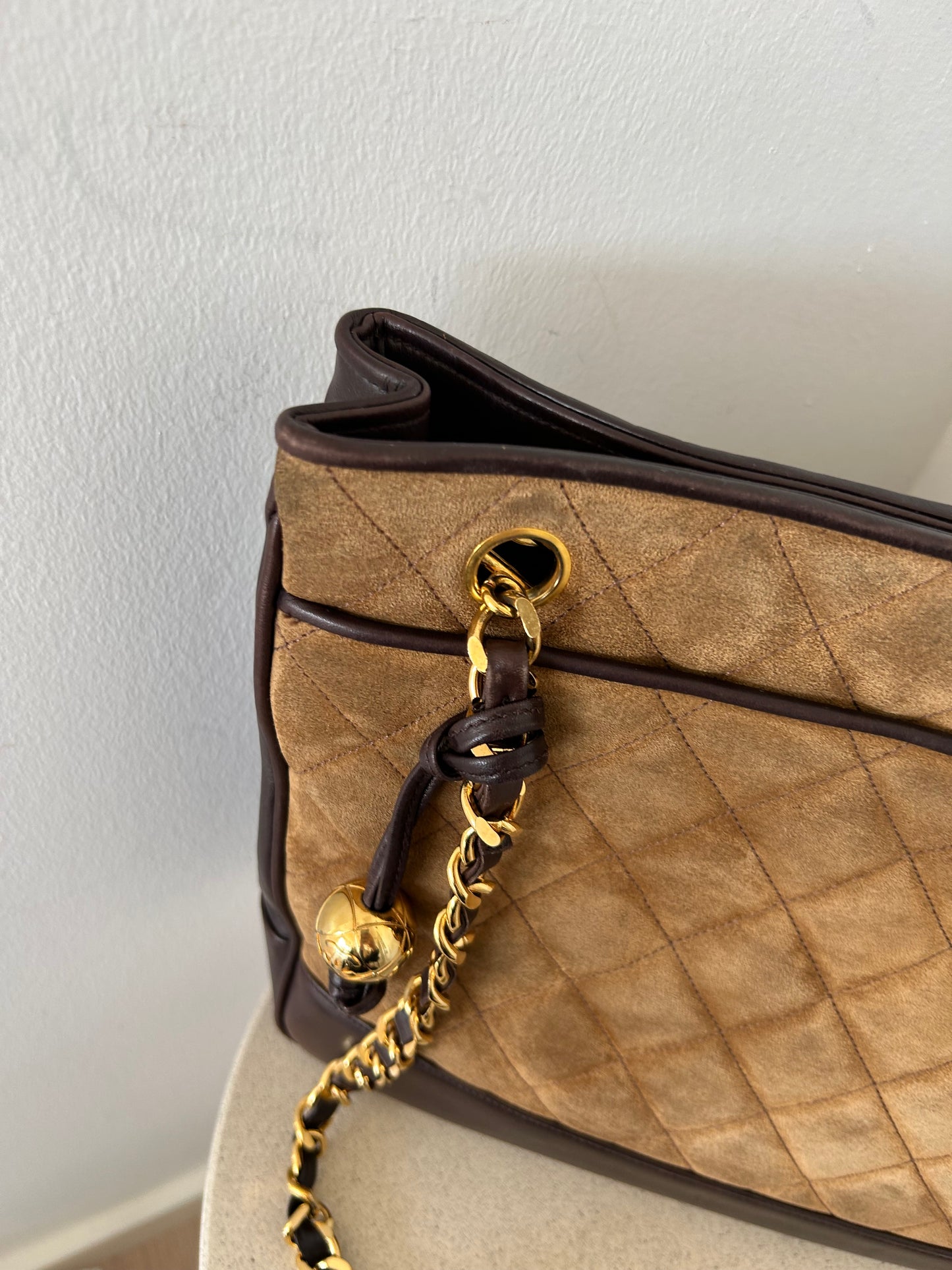 Chanel two tone Suede tote bag