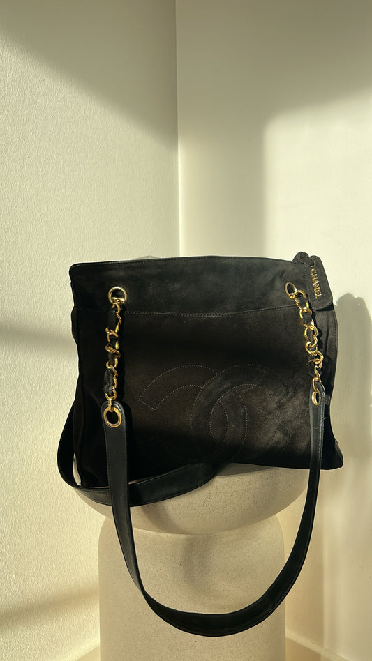 Chanel CC Suede Tote