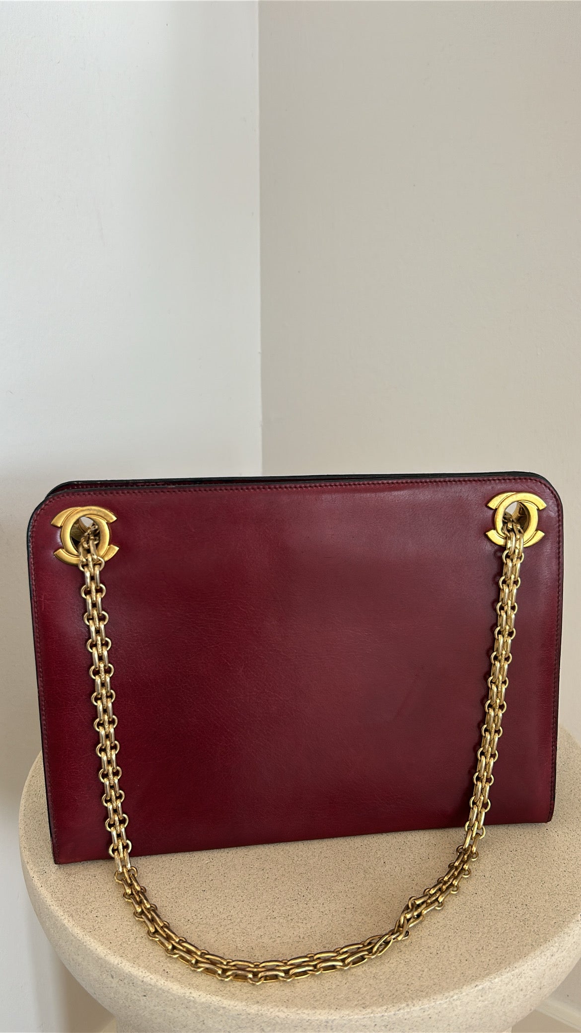 Chanel taske i rødt lammeskind