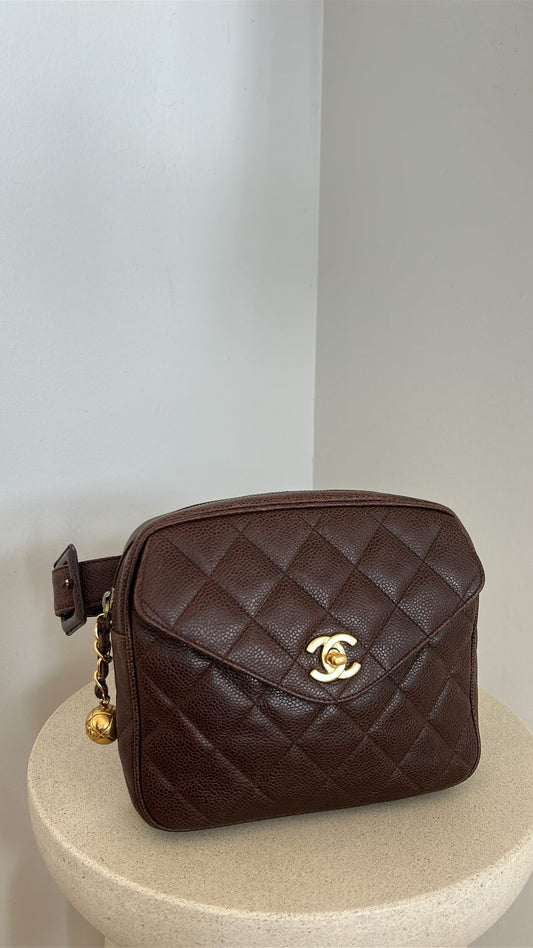 Chanel caviar brown bumbag