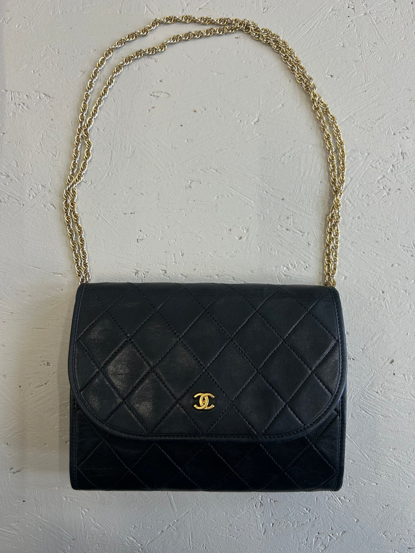 Chanel quilted single flap bag