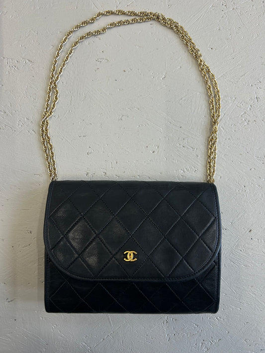 Chanel quilted single flap bag