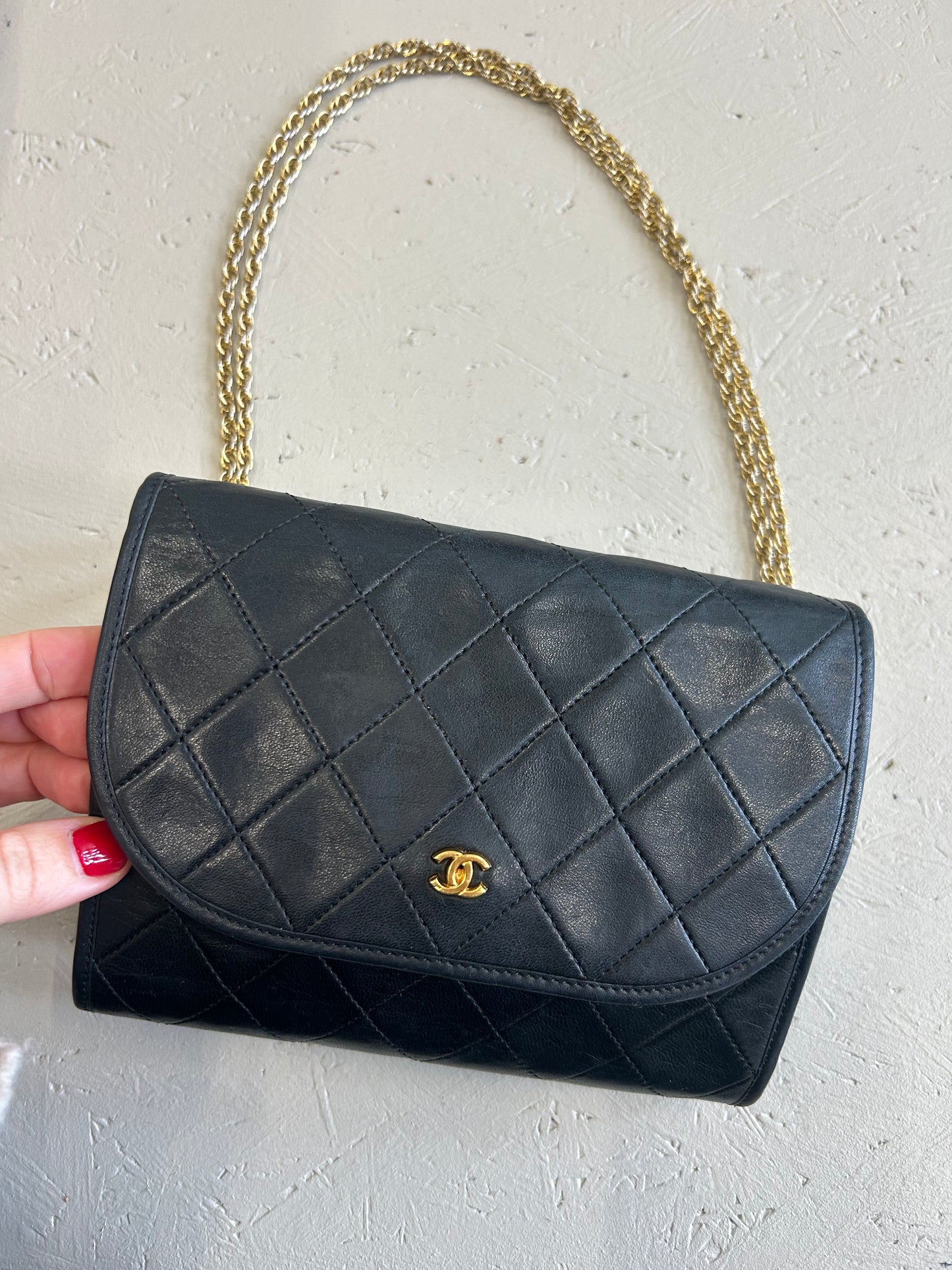 Chanel quilted single flap bag