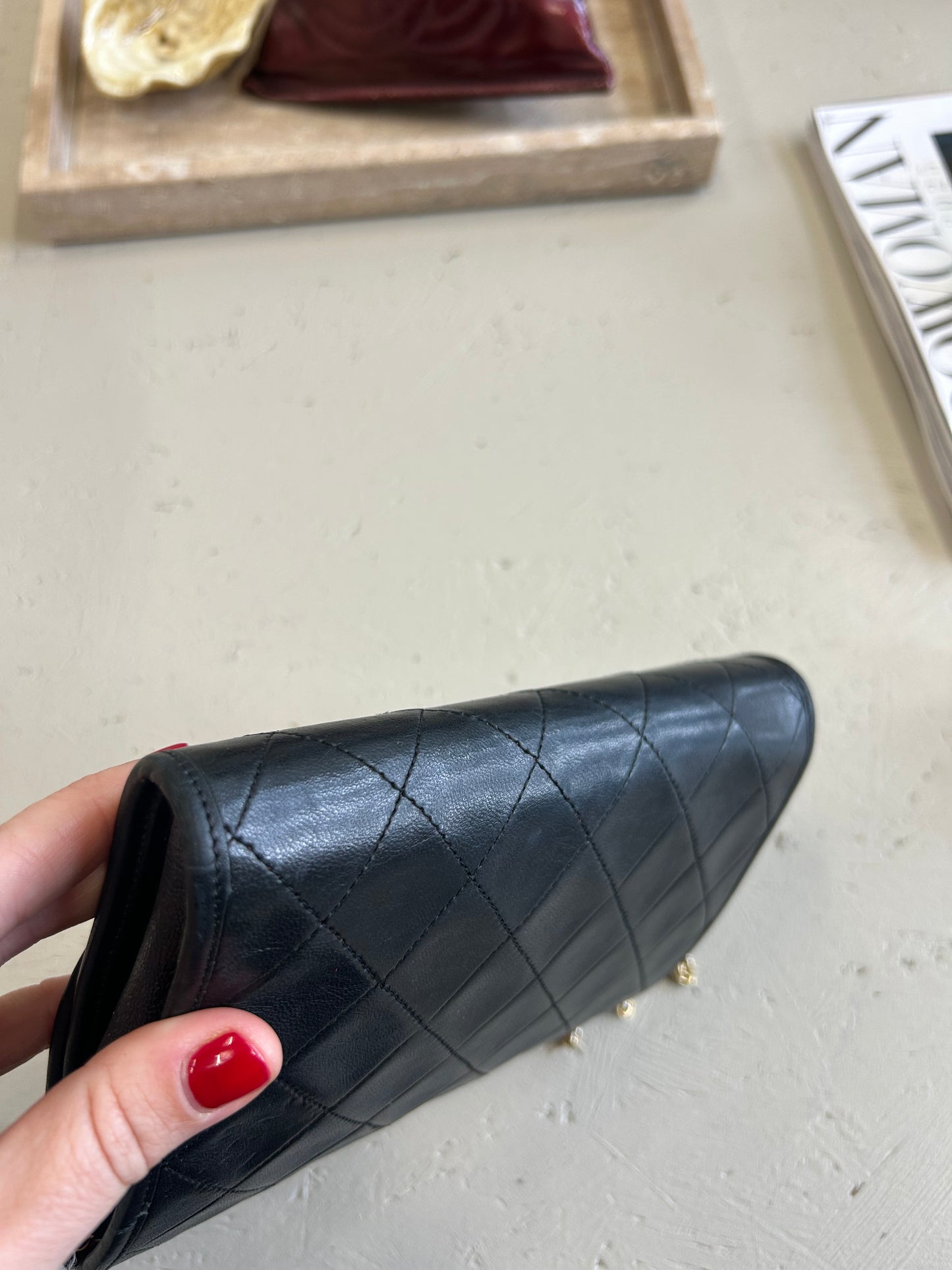 Chanel quilted single flap bag