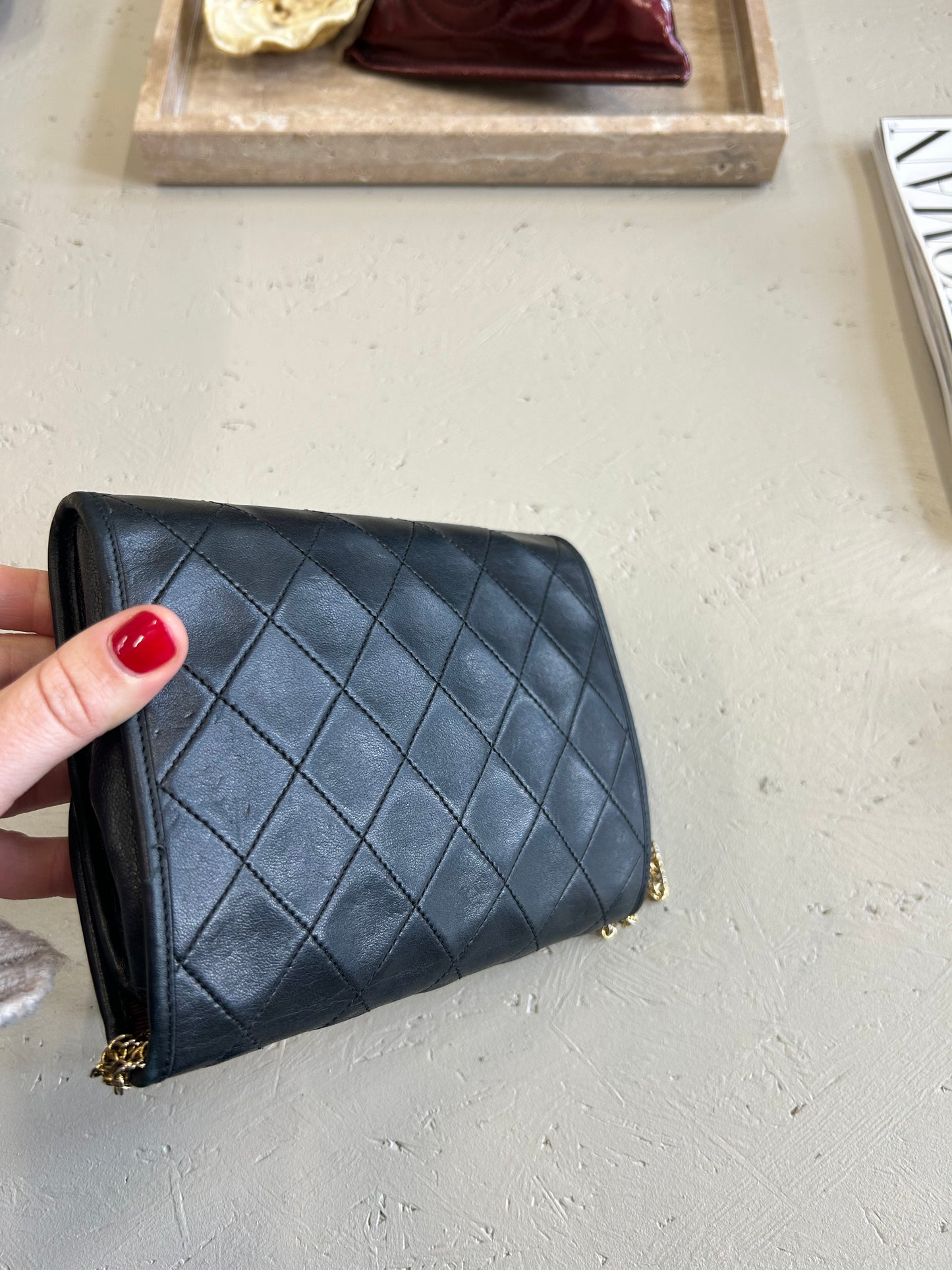 Chanel quilted single flap bag