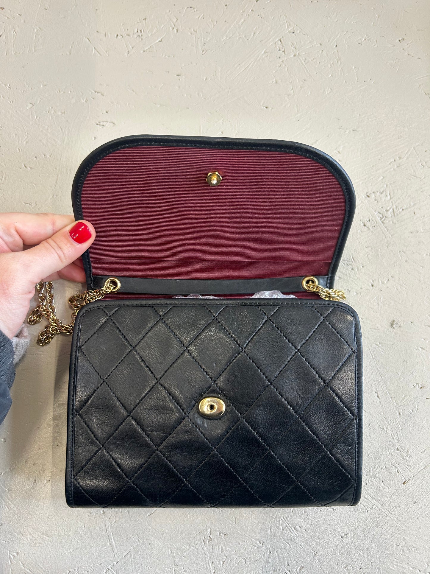 Chanel quilted single flap bag