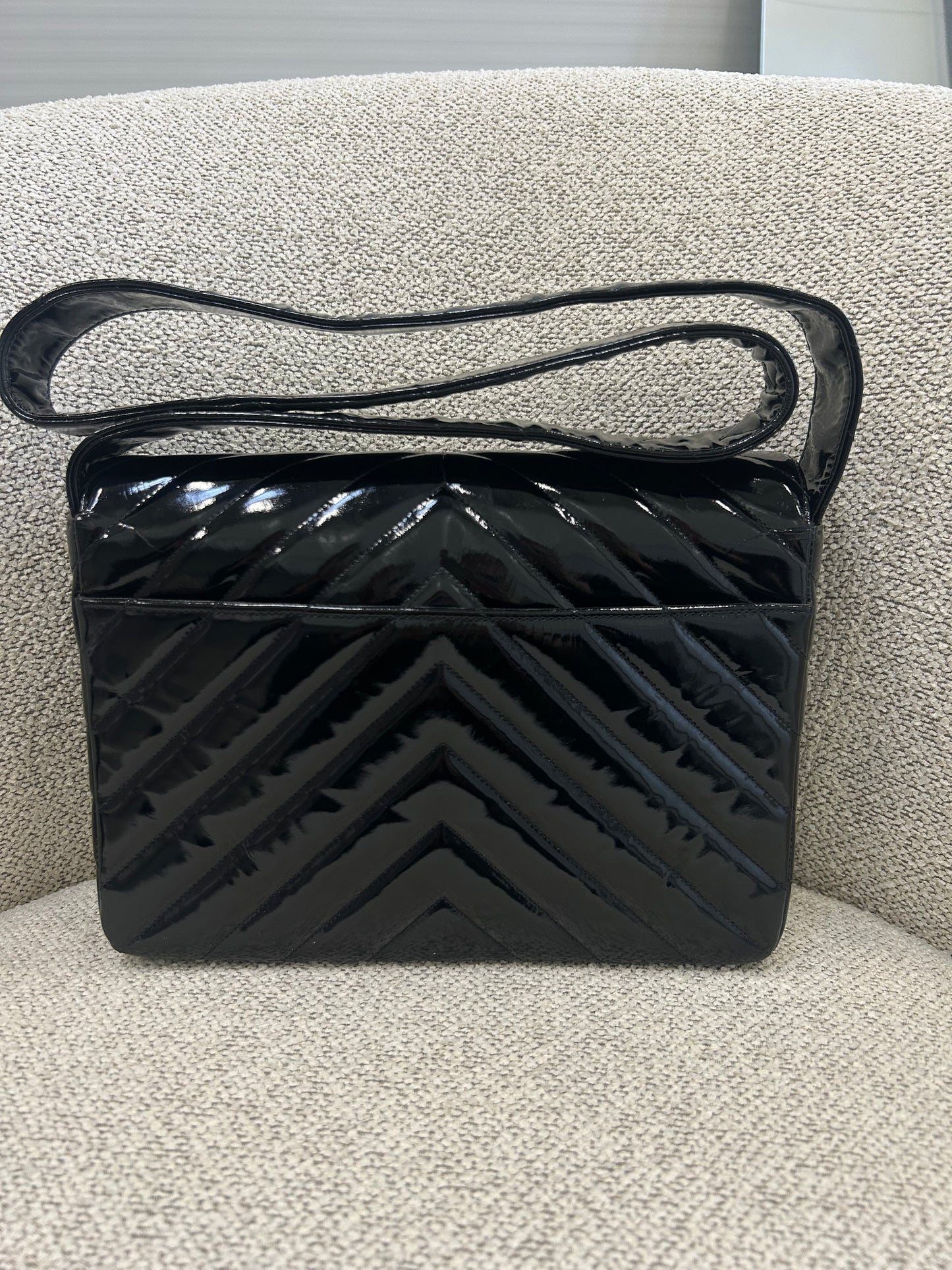Chanel chevron patent flap bag