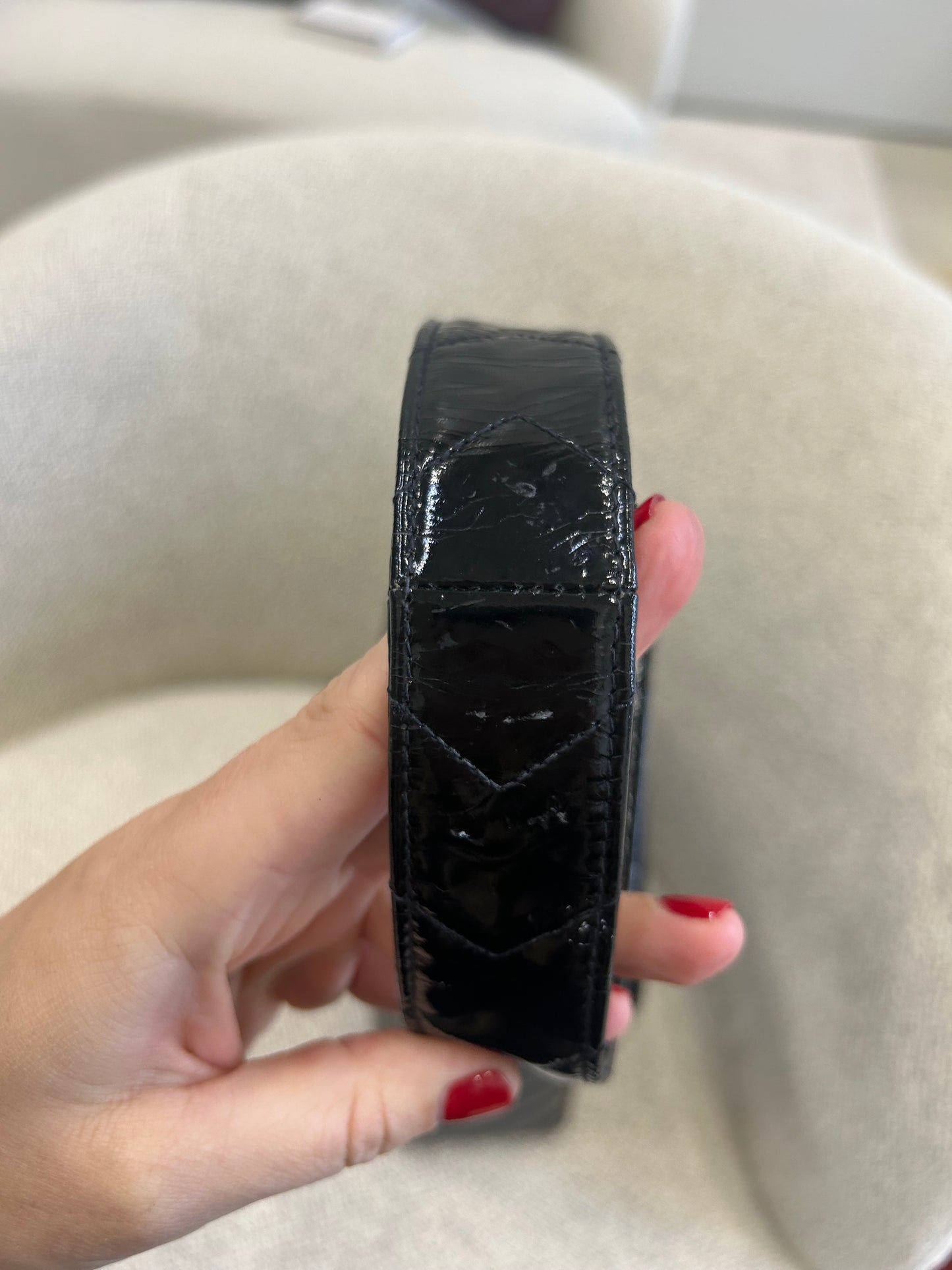 Chanel chevron patent flap bag