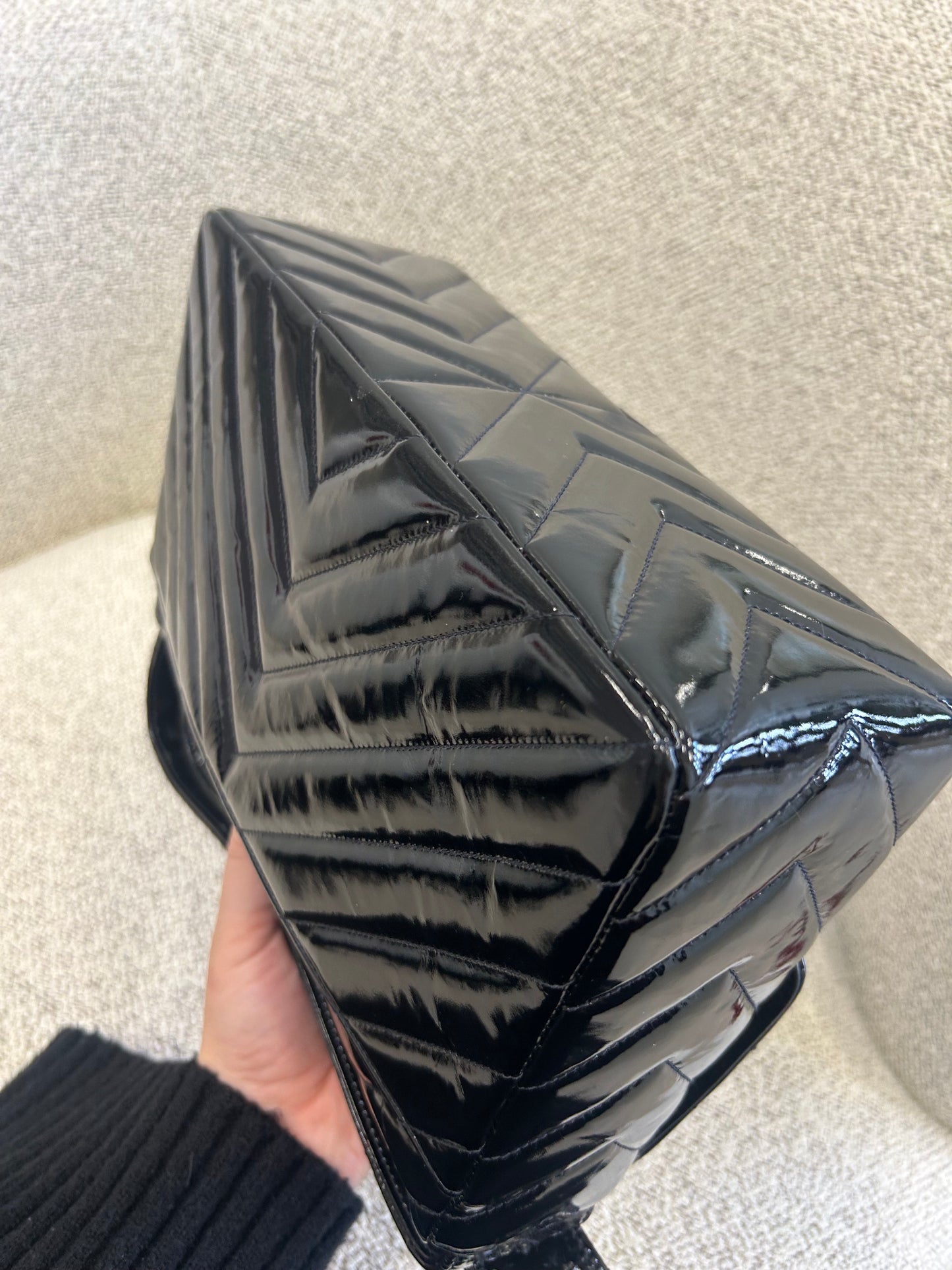 Chanel chevron patent flap bag