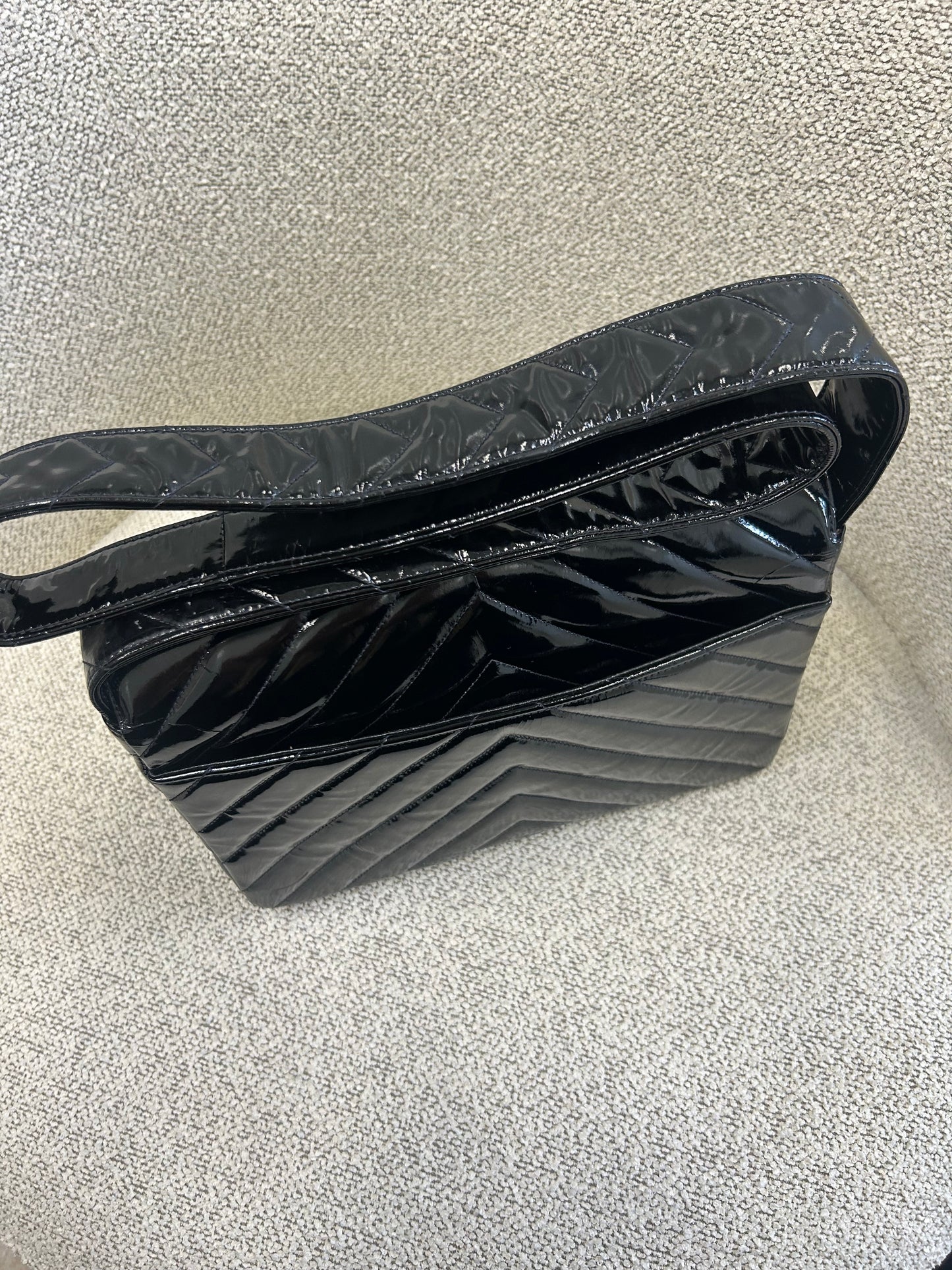 Chanel chevron patent flap bag