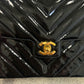 Chanel chevron patent flap bag