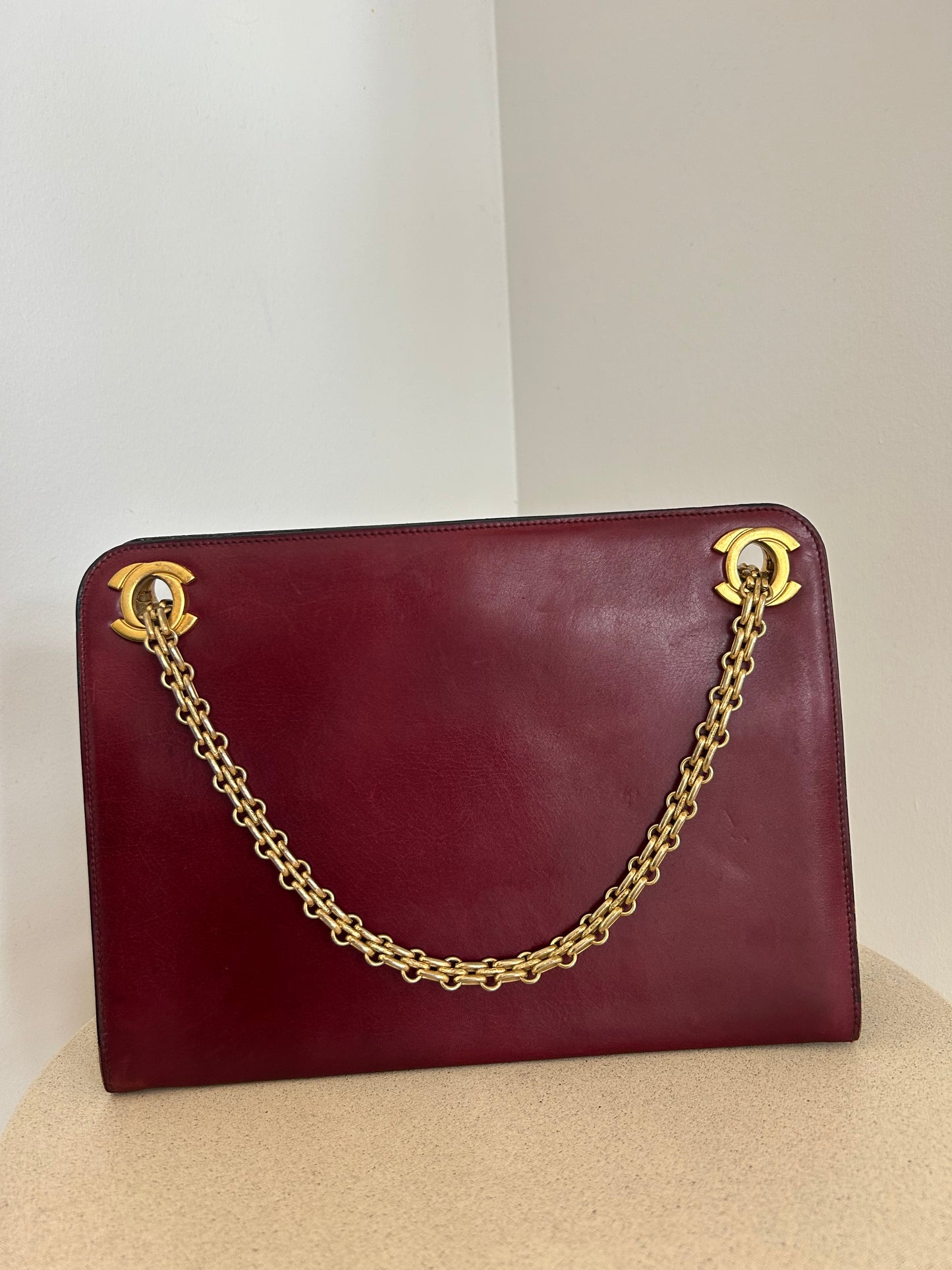 Chanel taske i rødt lammeskind